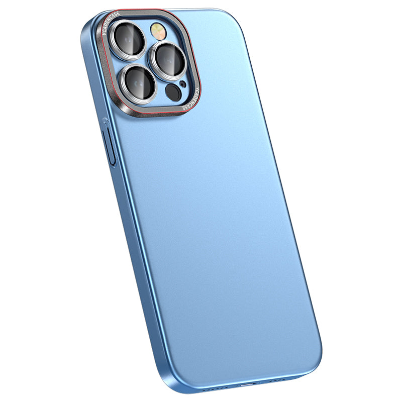 Matte Phone Case for iPhone 14 Pro , Hard PC Sturdy Shockproof Phone Cover with Camera Lens Protector - Blue-Gray