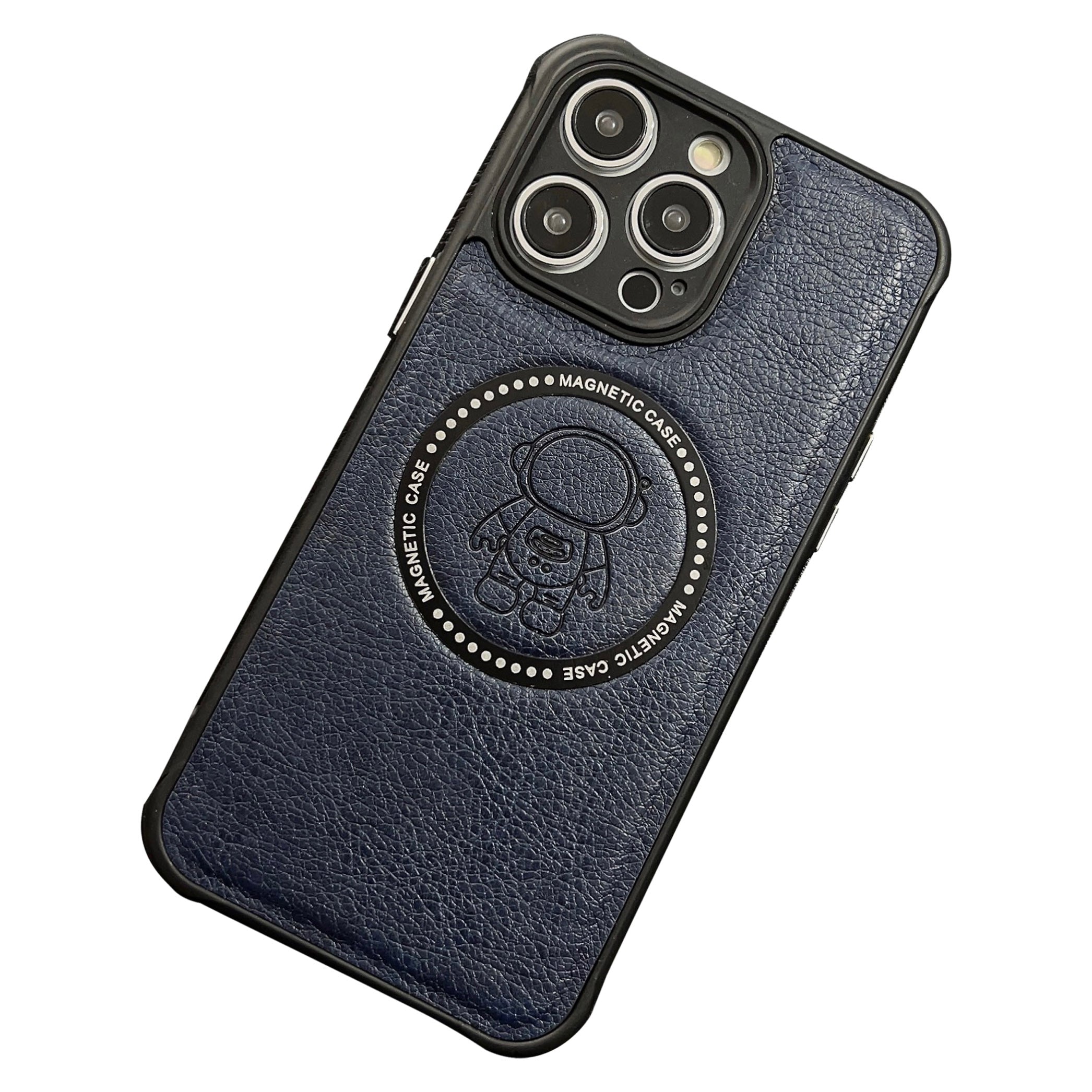 Magnetic Phone Case for iPhone 13 Pro 6.1 inch Imprinted Astronaut Pattern PU Leather Coated TPU PC Non-Slip Cover Compatible with MagSafe