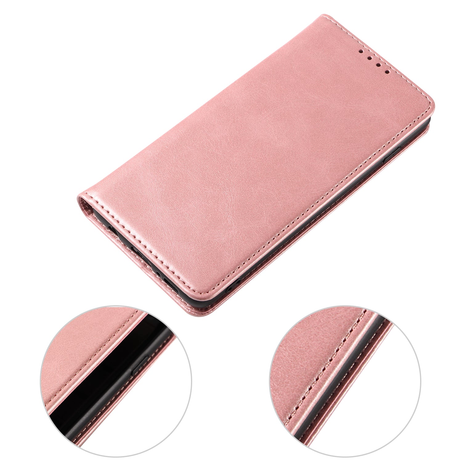 For Samsung Galaxy S10 Calf Texture Wallet Phone Cover Auto-absorbed Magnetic Leather Stand Phone Case