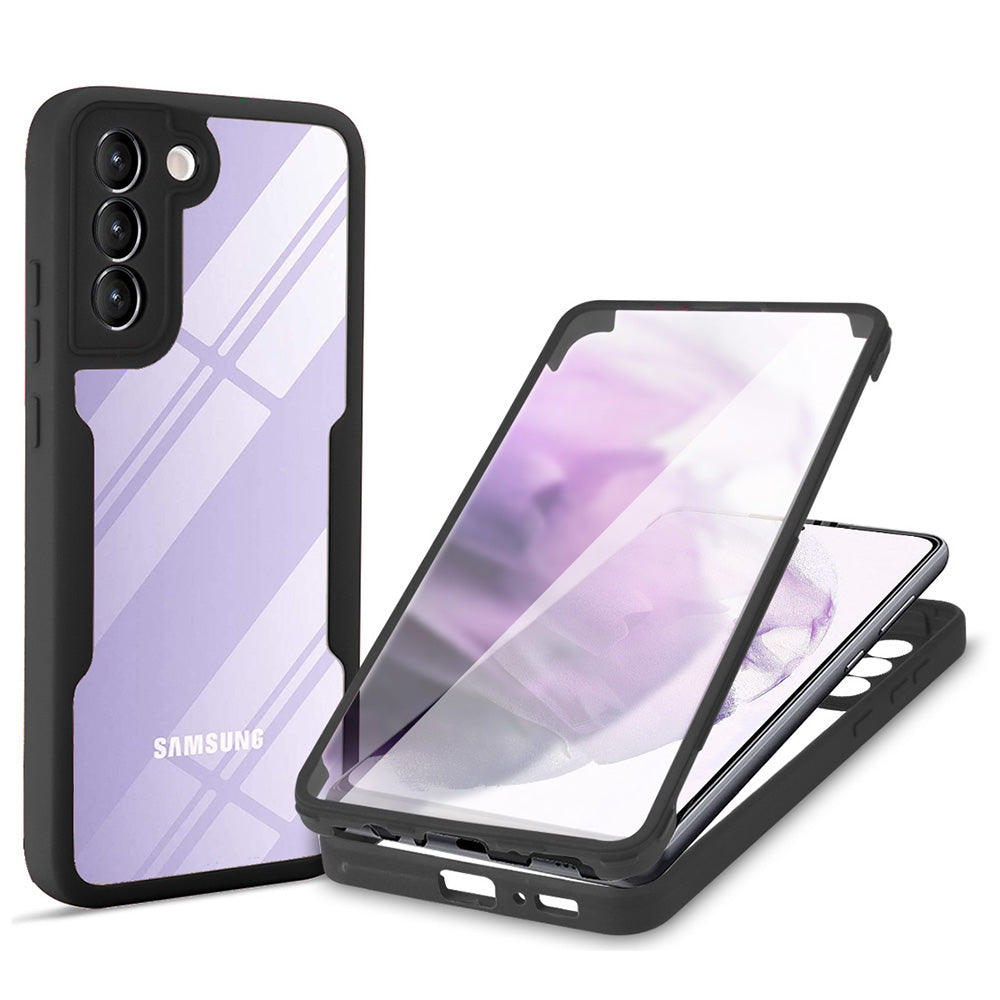 For Samsung Galaxy S23 Acrylic TPU Clear Phone Case Camera Lens Protection Phone Cover with PET Screen Film