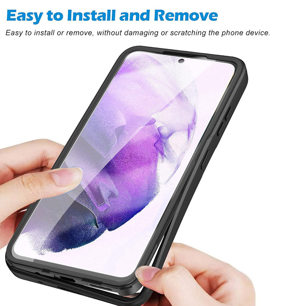 For Samsung Galaxy S23 Acrylic TPU Clear Phone Case Camera Lens Protection Phone Cover with PET Screen Film