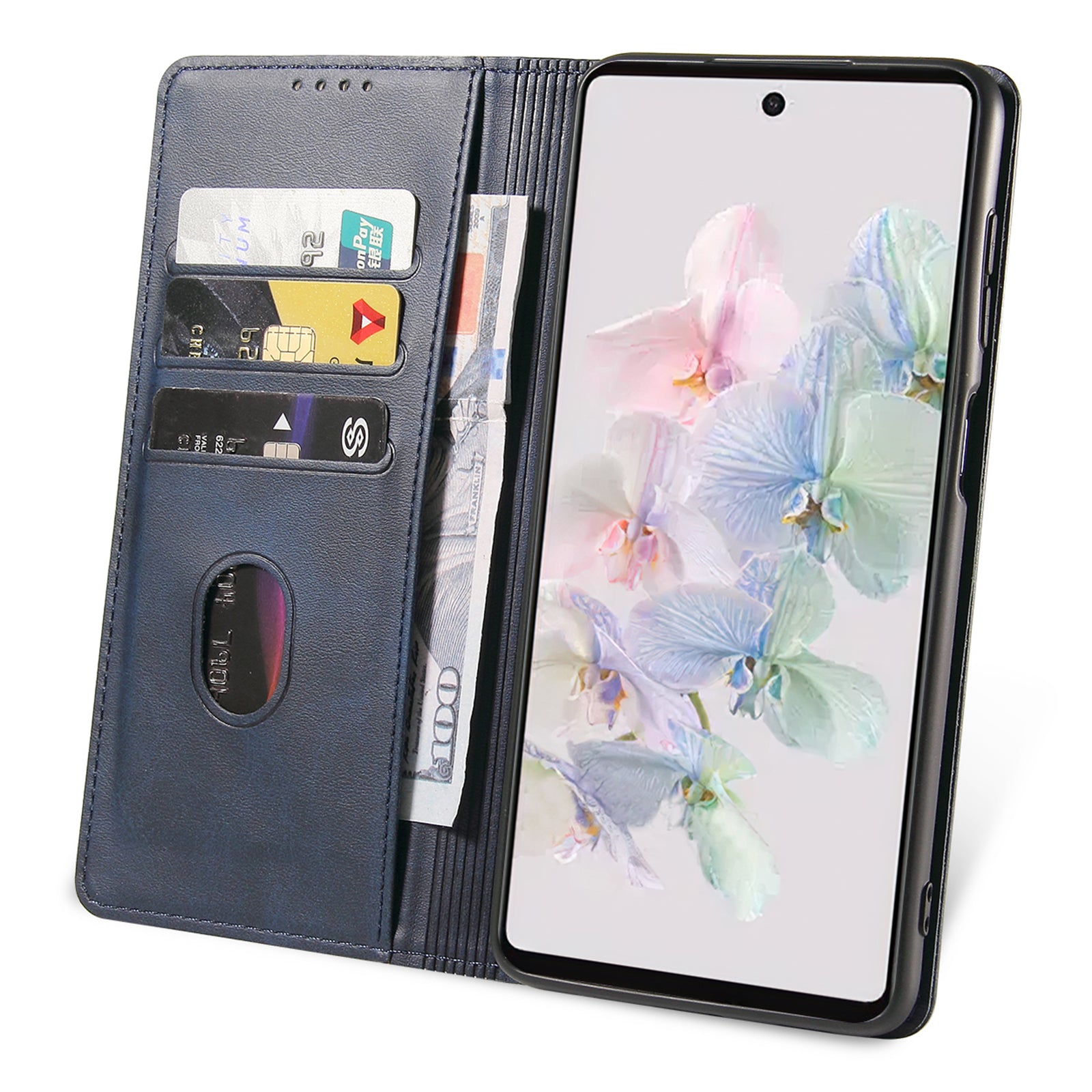 For Google Pixel 7 5G Drop-proof Leather Phone Case Wallet Stand Calf Texture Magnetic Mobile Phone Cover