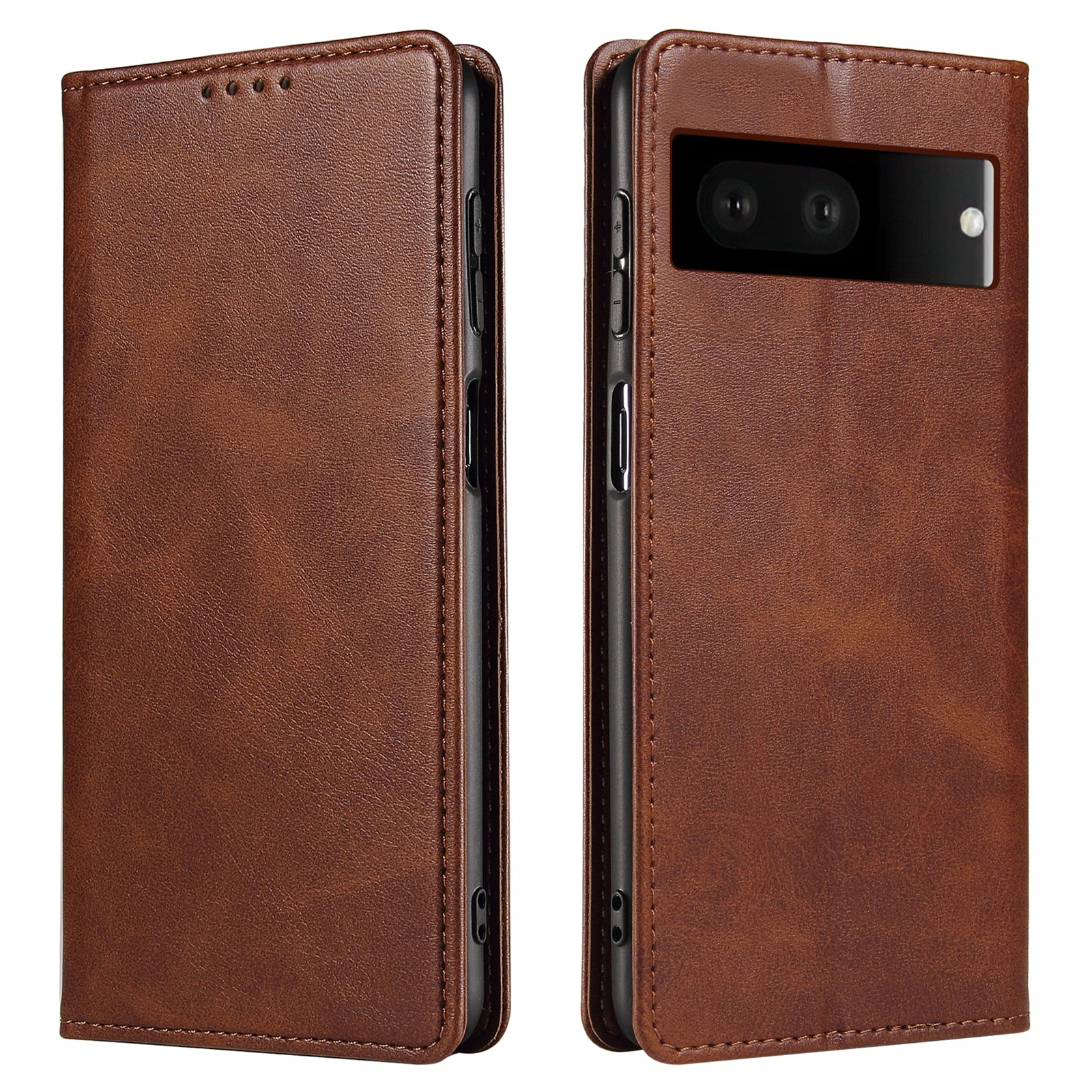 For Google Pixel 7 5G Drop-proof Leather Phone Case Wallet Stand Calf Texture Magnetic Mobile Phone Cover