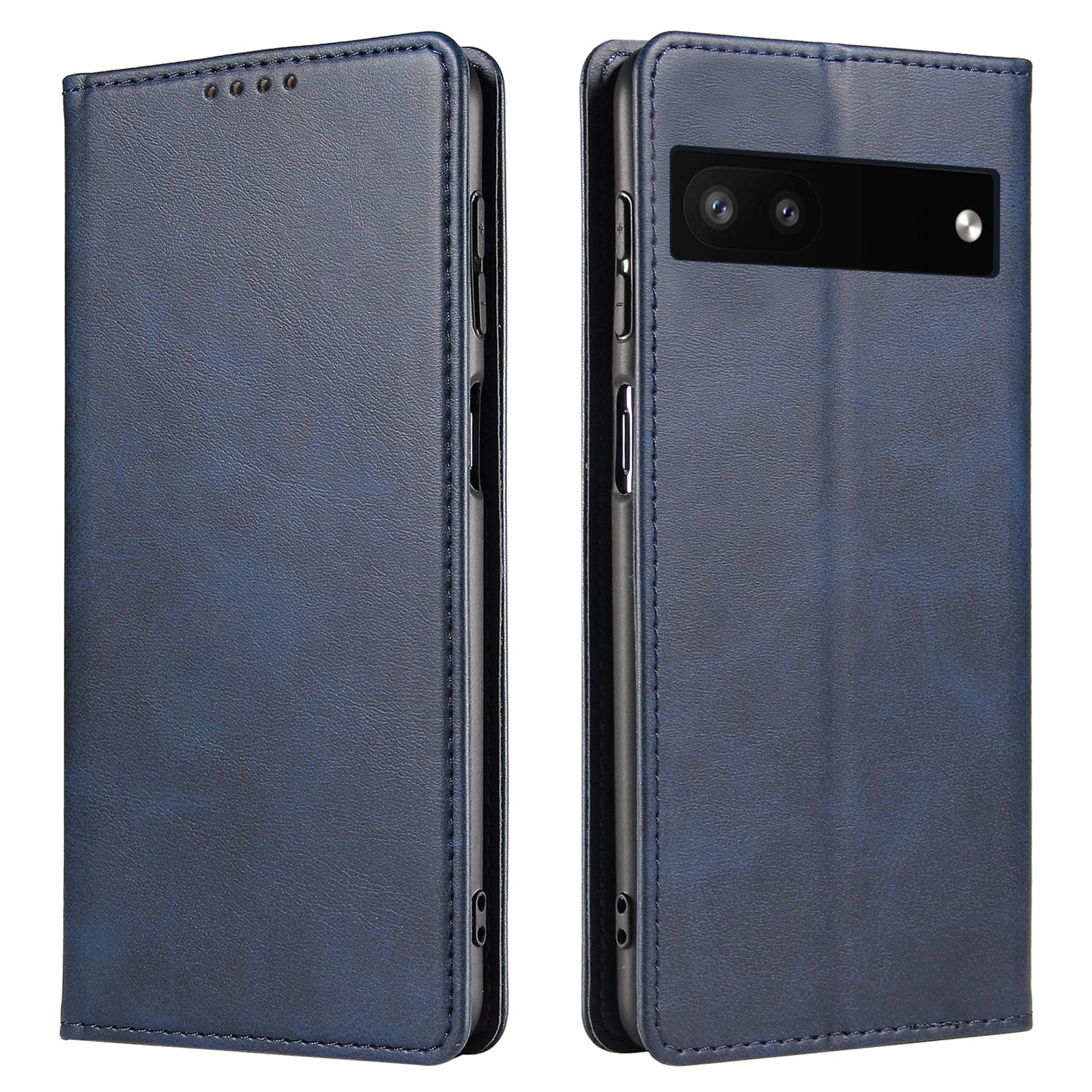Full Protection Leather Phone Case For Google Pixel 6a Wallet Stand Calf Texture Magnetic Closure Phone Cover