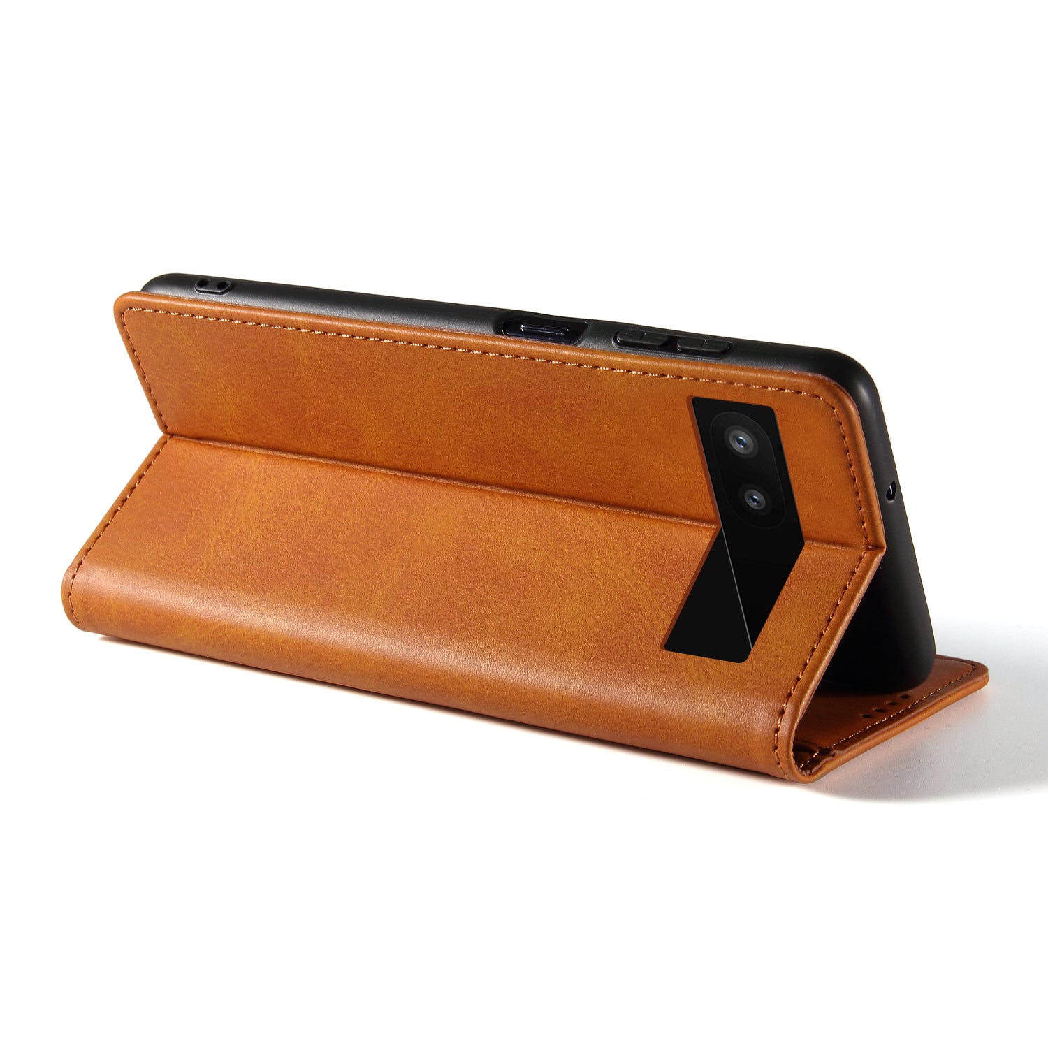 Full Protection Leather Phone Case For Google Pixel 6a Wallet Stand Calf Texture Magnetic Closure Phone Cover