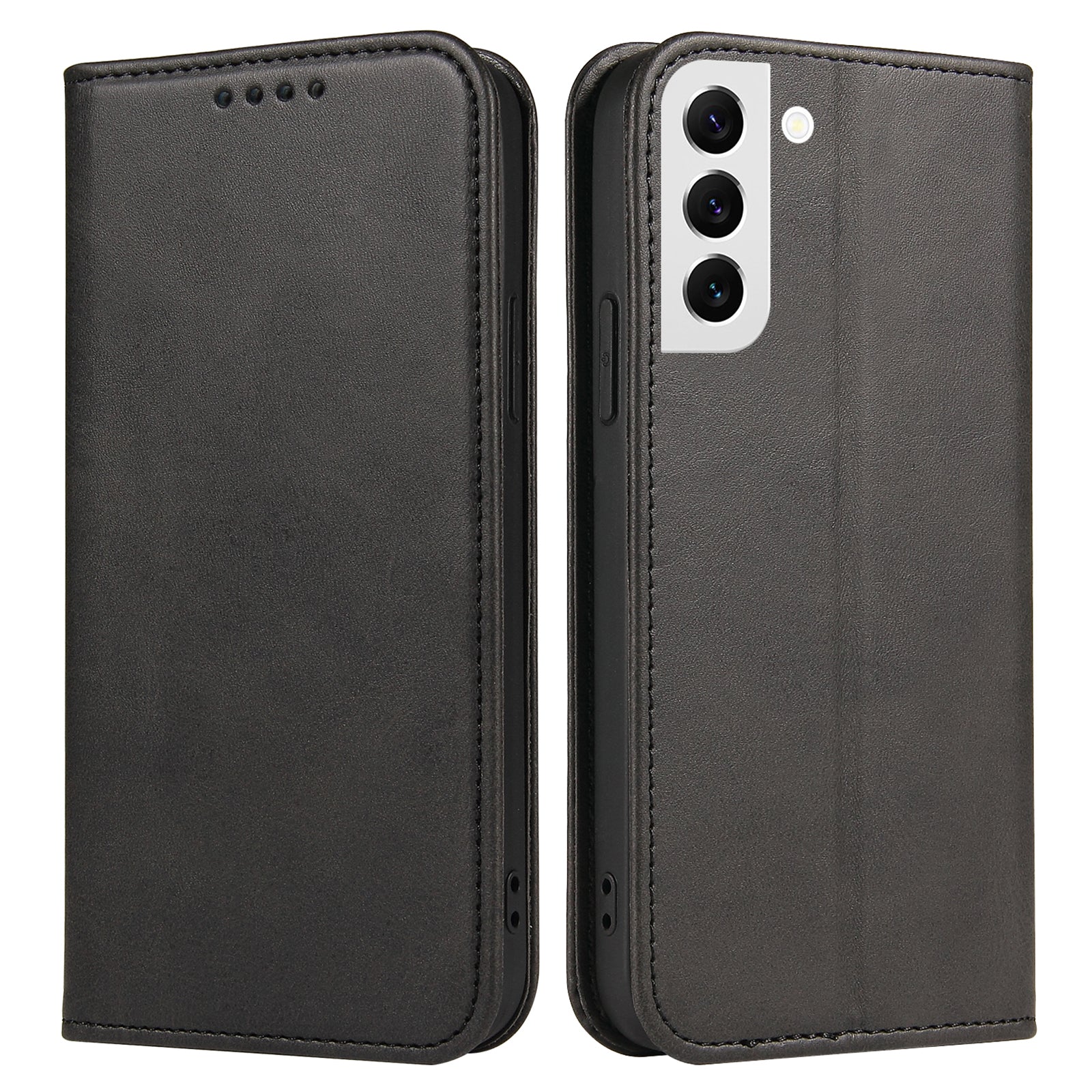 Drop-proof Phone Case For Samsung Galaxy S21 FE 5G PU Leather Wallet Stand Business Style Cell Phone Cover