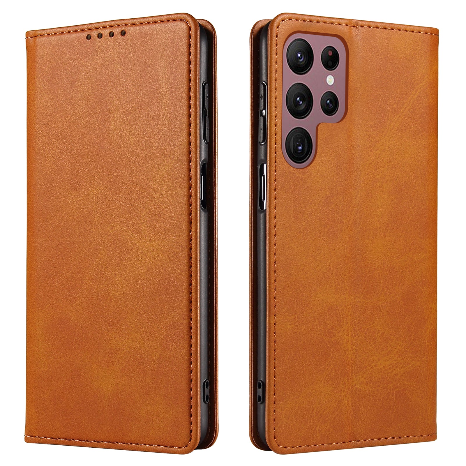 For Samsung Galaxy S23 Ultra PU Leather Wallet Phone Case Stand Business Style Full Protection Cell Phone Cover