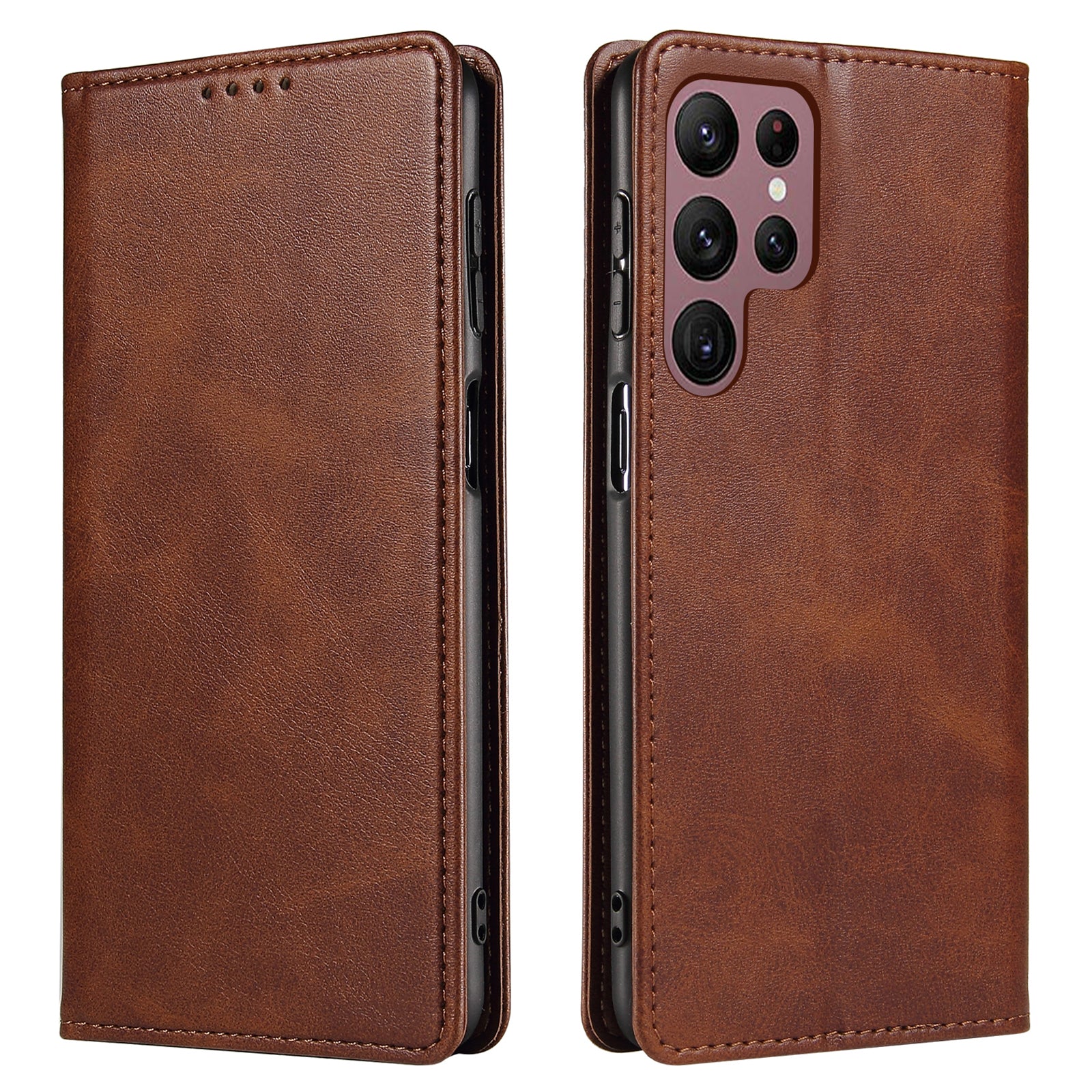 For Samsung Galaxy S23 Ultra PU Leather Wallet Phone Case Stand Business Style Full Protection Cell Phone Cover