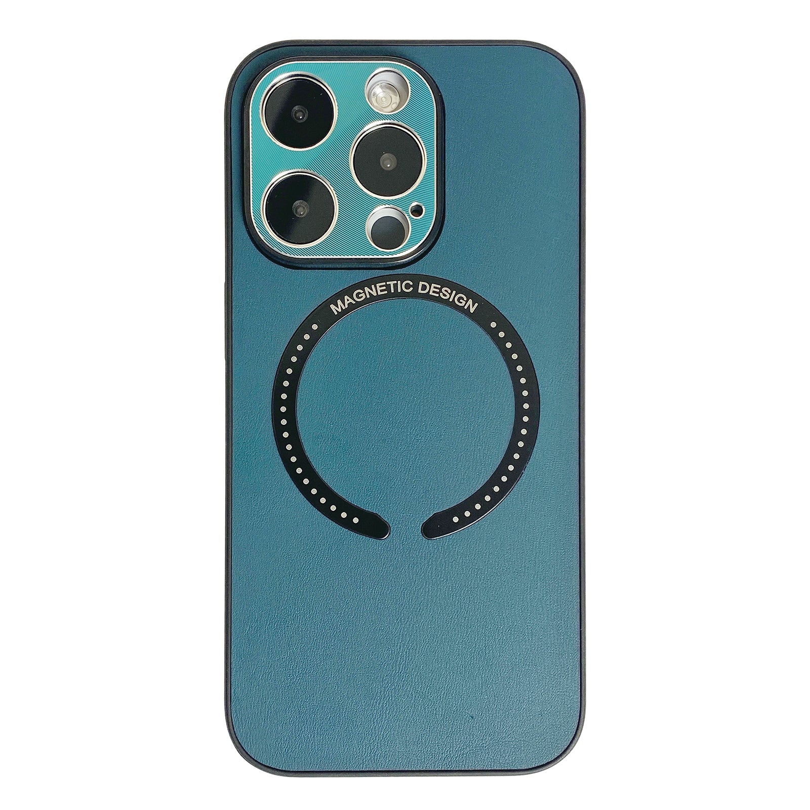 For iPhone 14 Pro Max Magnetic Phone Case Electroplating PU Leather Coated TPU PC Drop-proof Cover