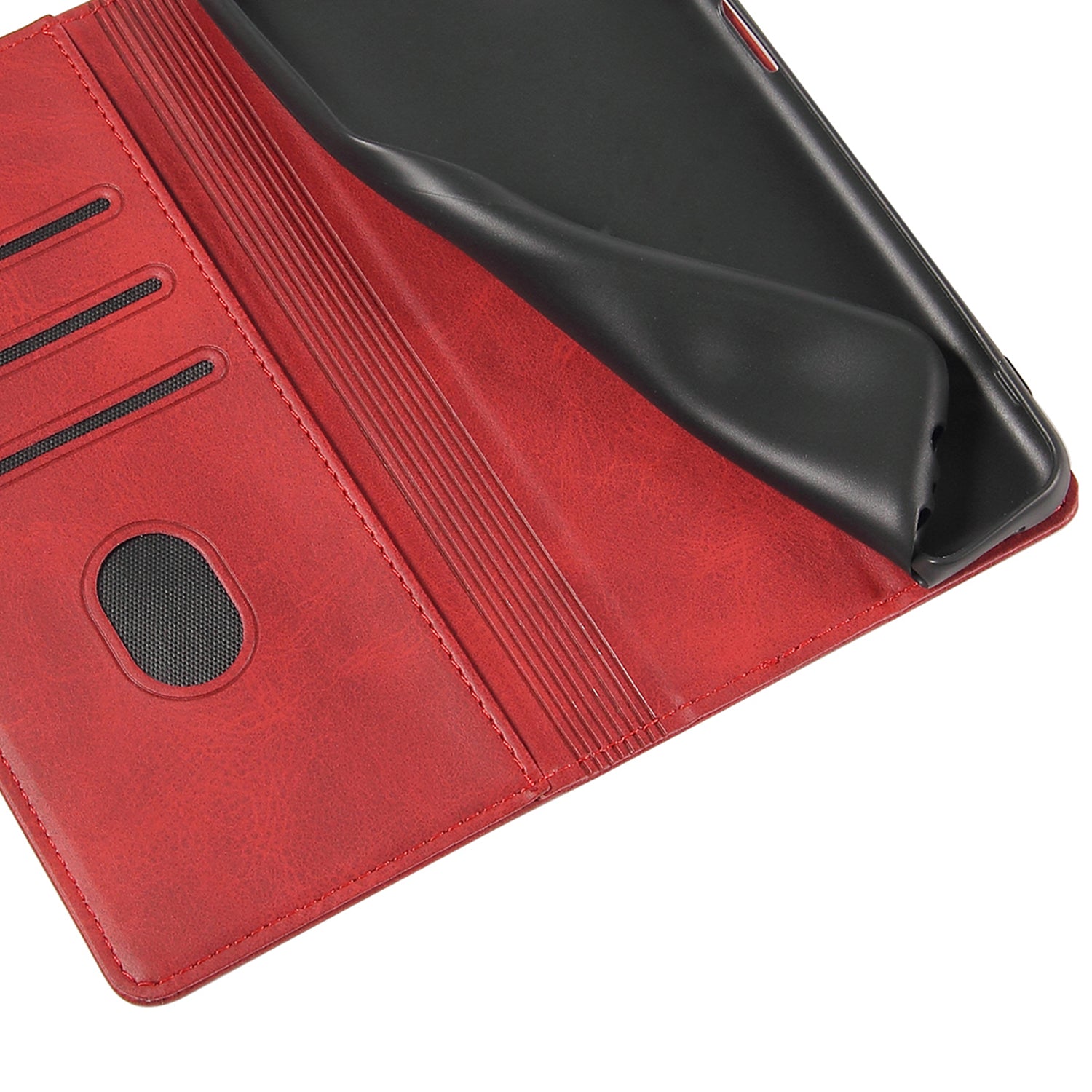 For iPhone 14 Pro Max Dustproof Phone Cover Wallet Magnetic Leather Stand Calf Texture Phone Case