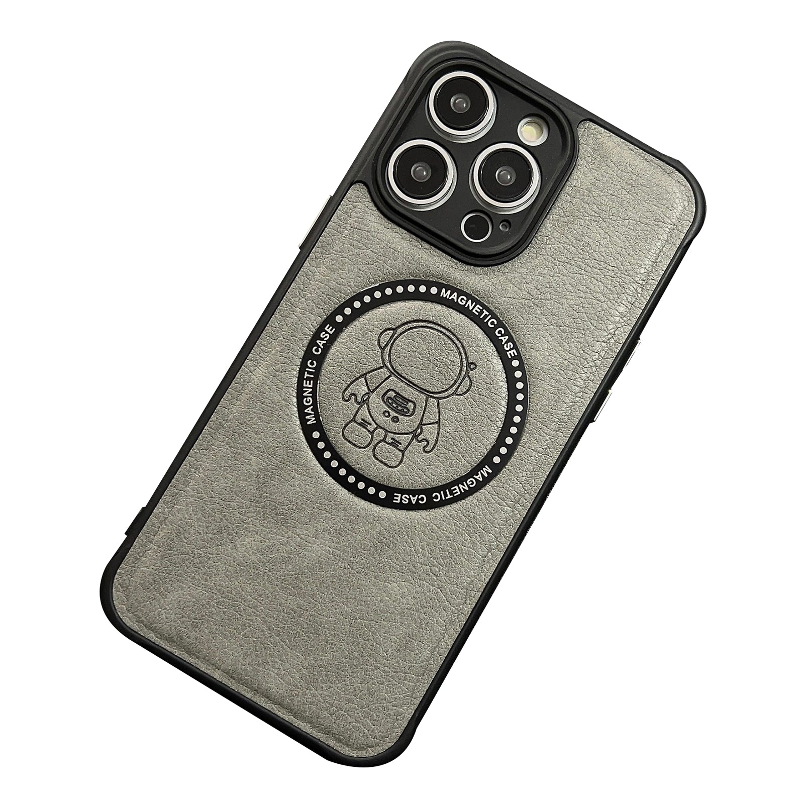 For iPhone 14 Pro Astronaut Pattern PU Leather Coated TPU+PC Case Magnetic Protective Cover Compatible with MagSafe Charger - Light Green