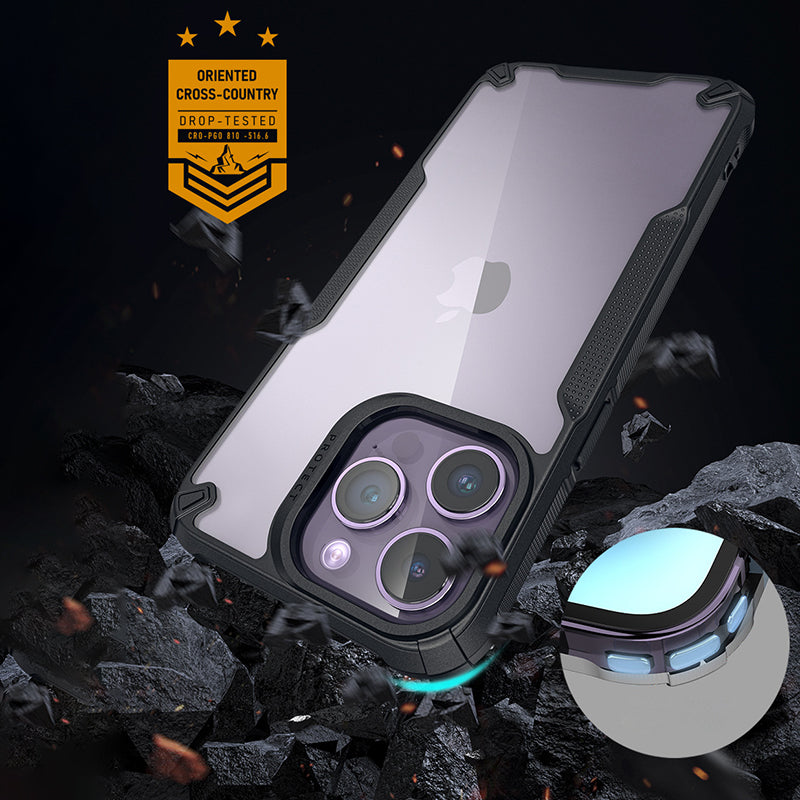 For iPhone 14 Pro Max Drop Proof Four Corners Airbag TPU PC Transparent Back Case Anti-slip Phone Cover