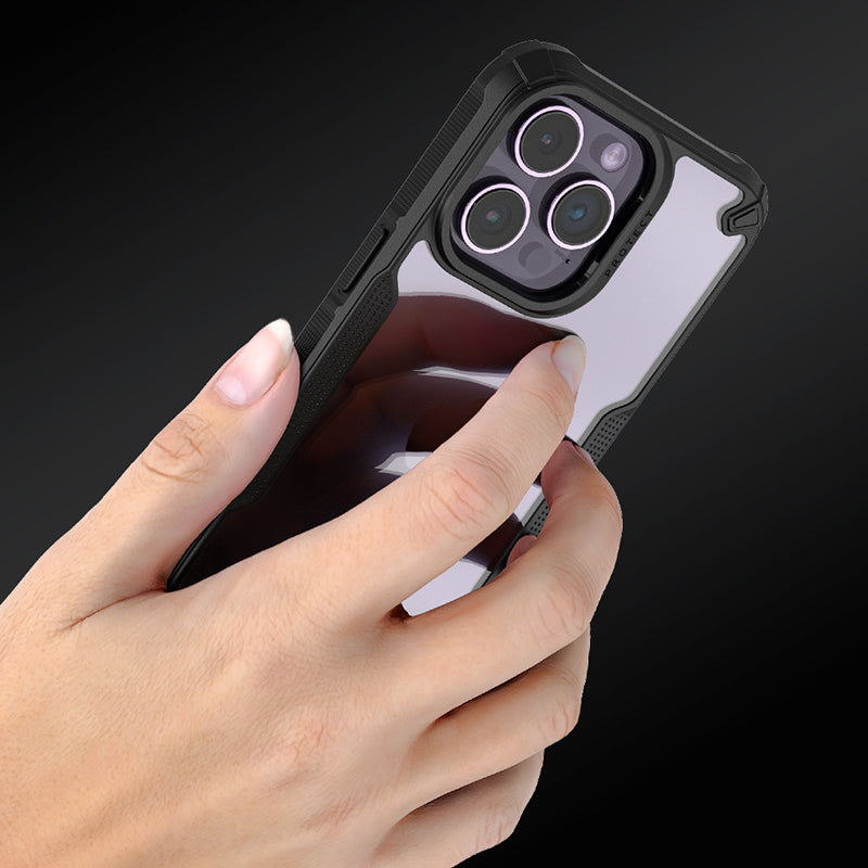 For iPhone 14 Pro Max Drop Proof Four Corners Airbag TPU PC Transparent Back Case Anti-slip Phone Cover