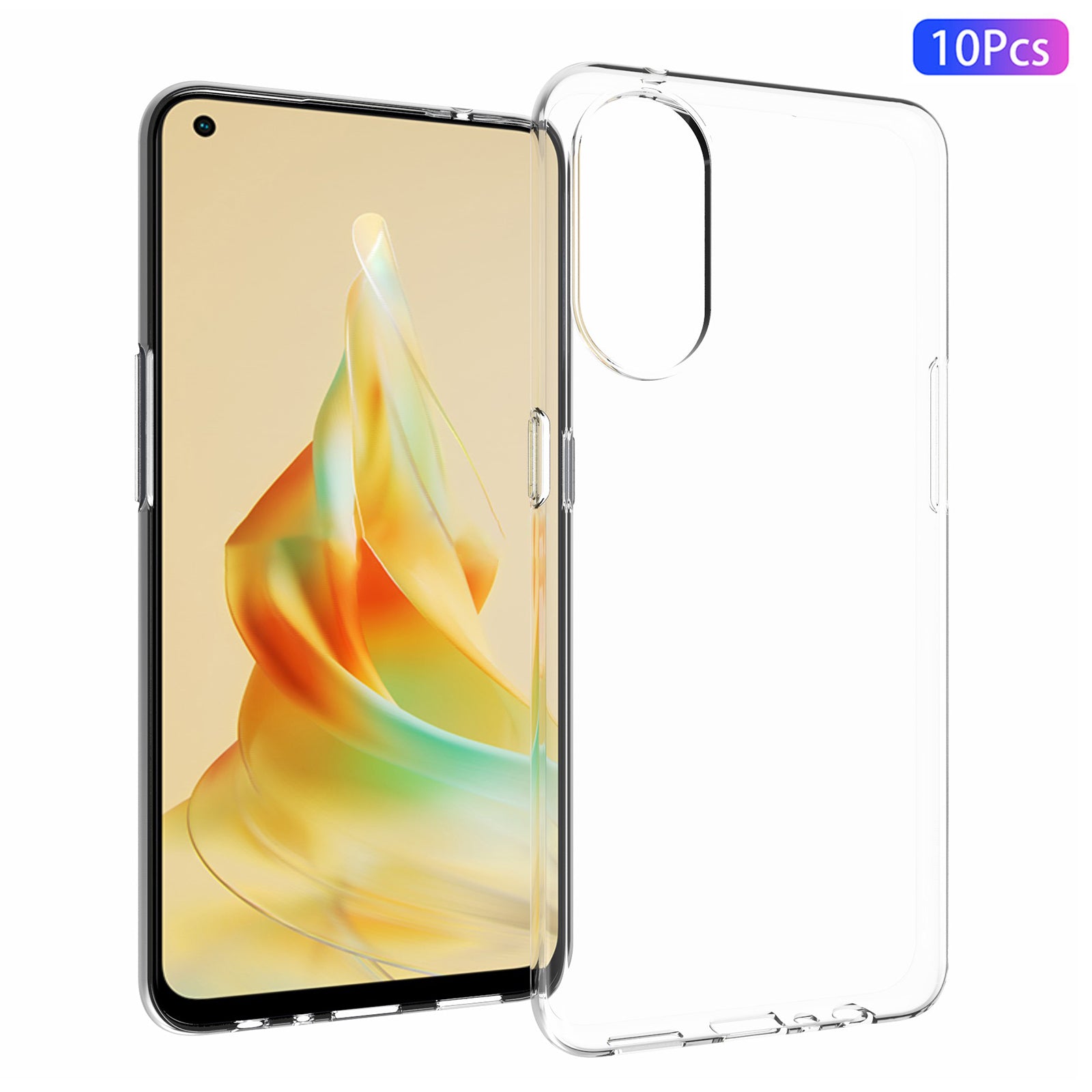 10Pcs/Pack For Oppo Reno8 T 4G Smartphone Case Inner Watermark-Free Transparent TPU Phone Back Cover