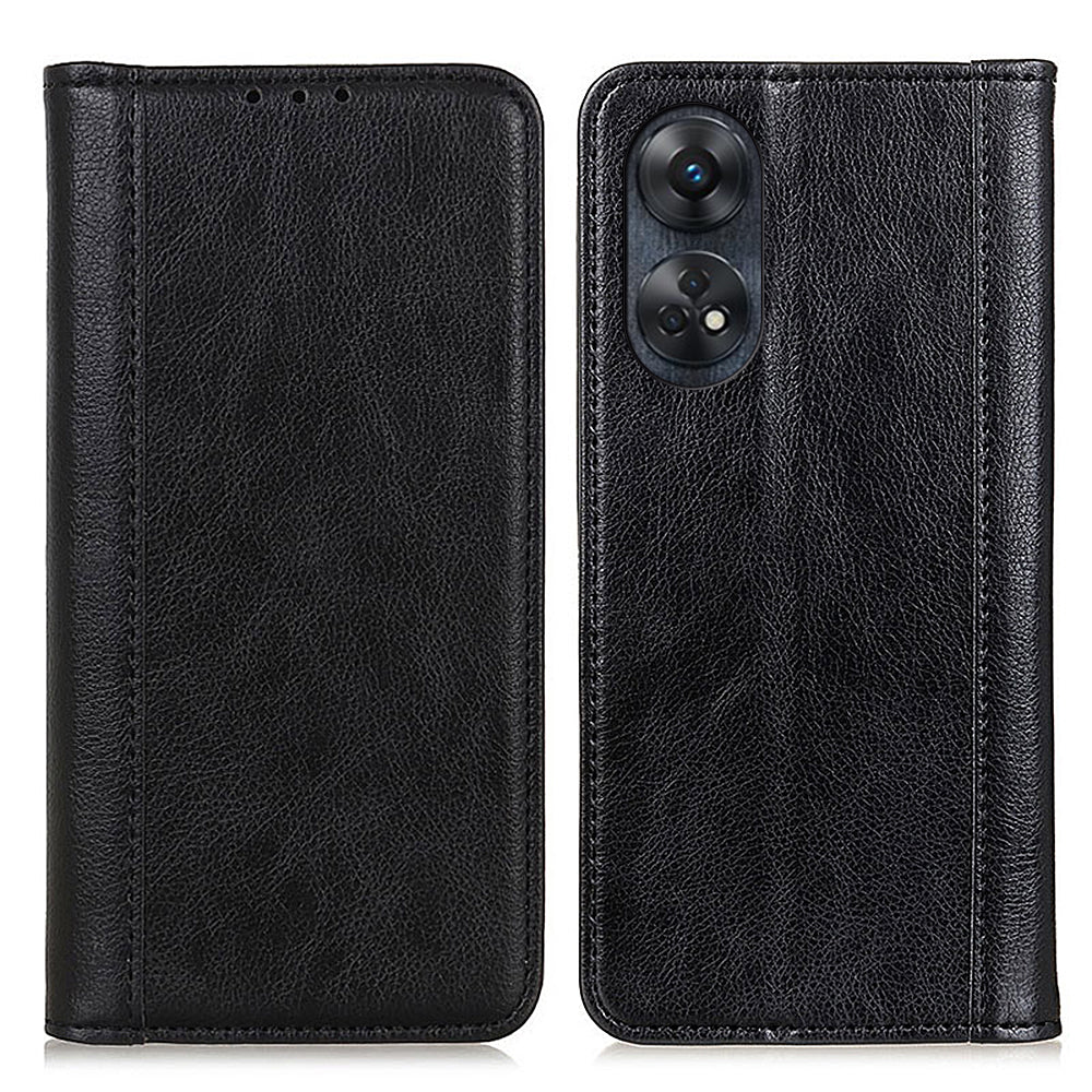 For Oppo Reno8 T 4G Split Leather Phone Stand Case Litchi Texture Drop-proof Wallet Cover