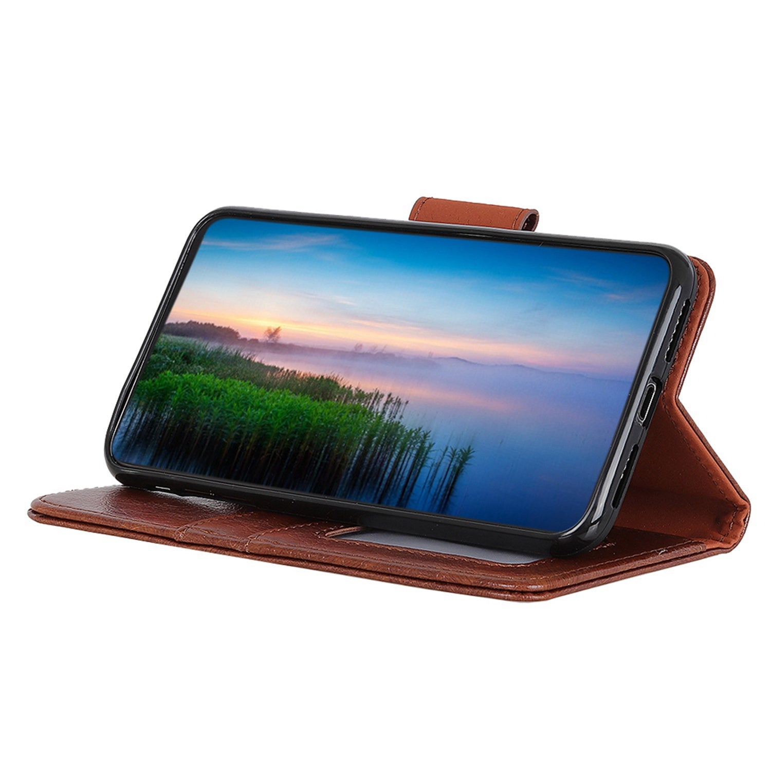 For Honor X8a 4G Nappa Texture Split Leather Case Foldable Stand Wallet Magnetic Clasp Phone Cover