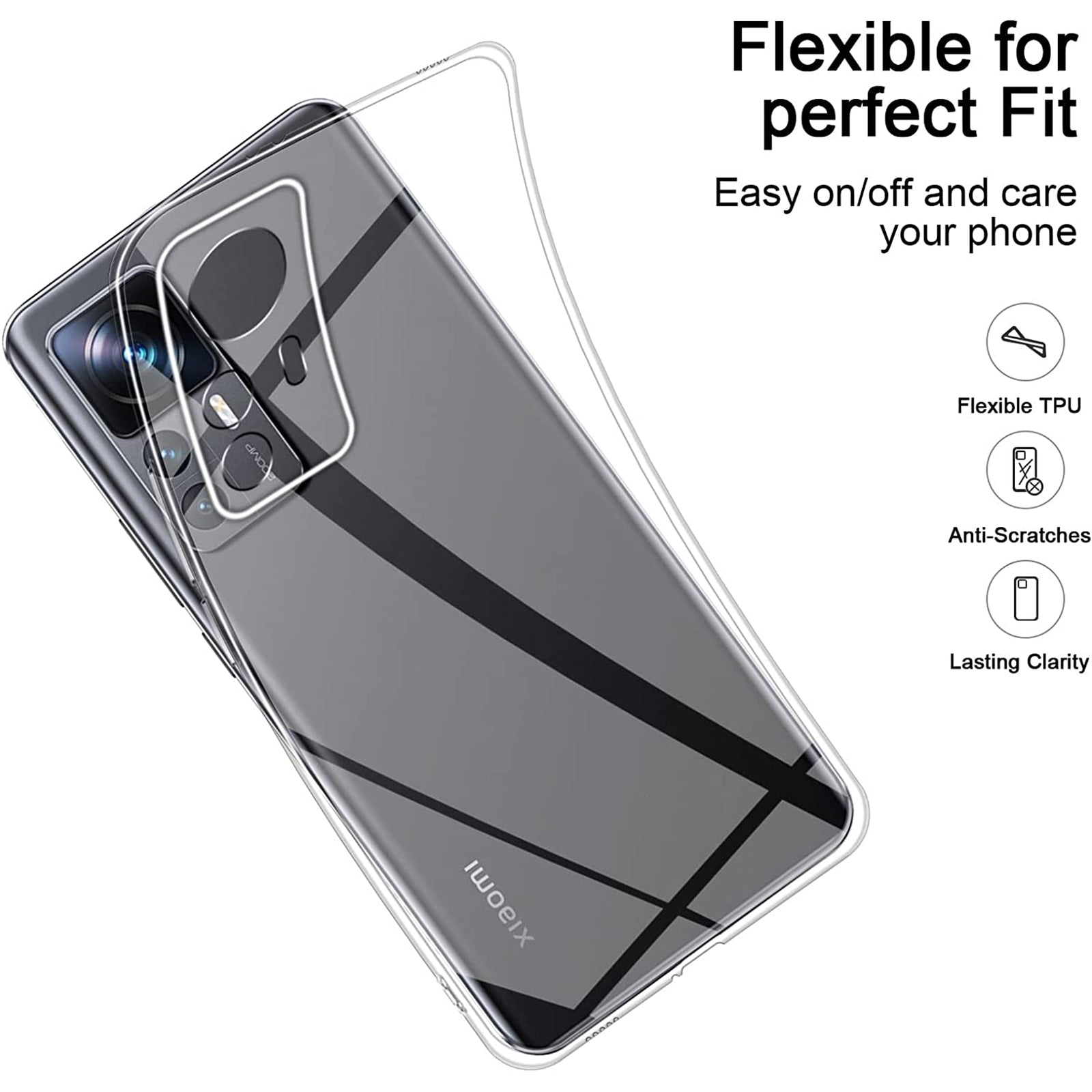 For Xiaomi Redmi K50 Ultra 5G/12T 5G Anti-Fingerprint Phone Cover HD Clear Phone Protective Case