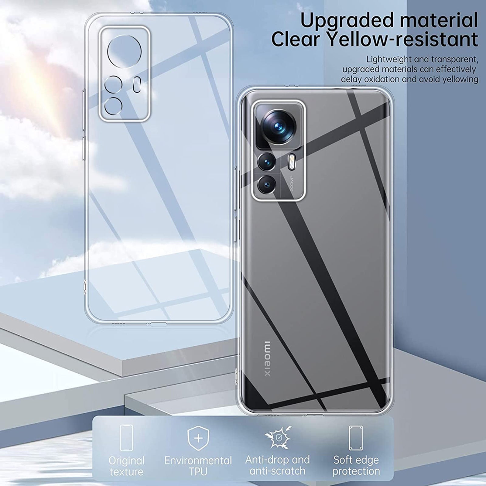 For Xiaomi Redmi K50 Ultra 5G/12T 5G Anti-Fingerprint Phone Cover HD Clear Phone Protective Case