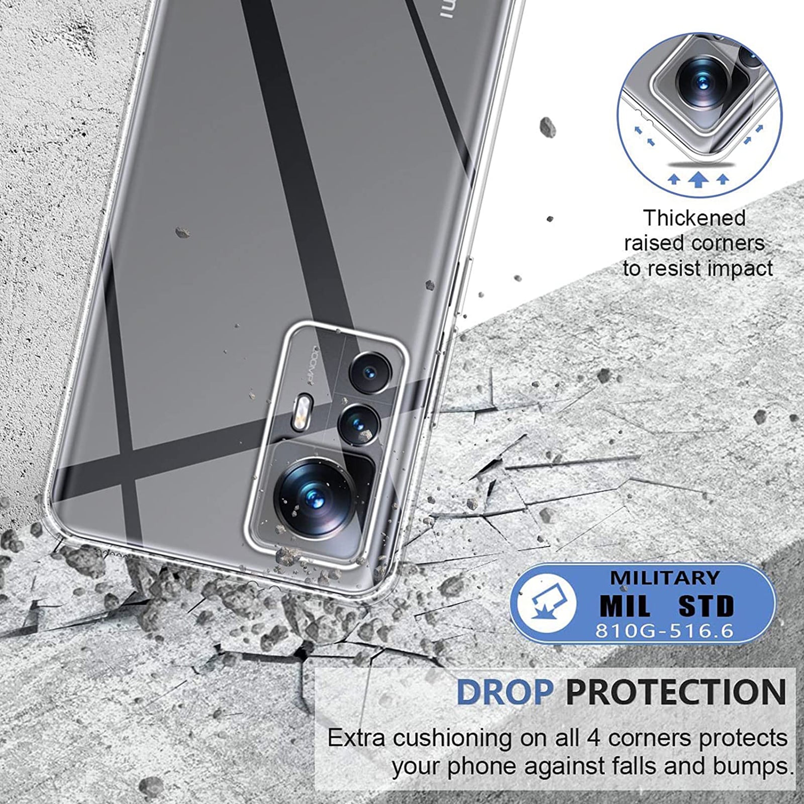 For Xiaomi Redmi K50 Ultra 5G/12T 5G Anti-Fingerprint Phone Cover HD Clear Phone Protective Case