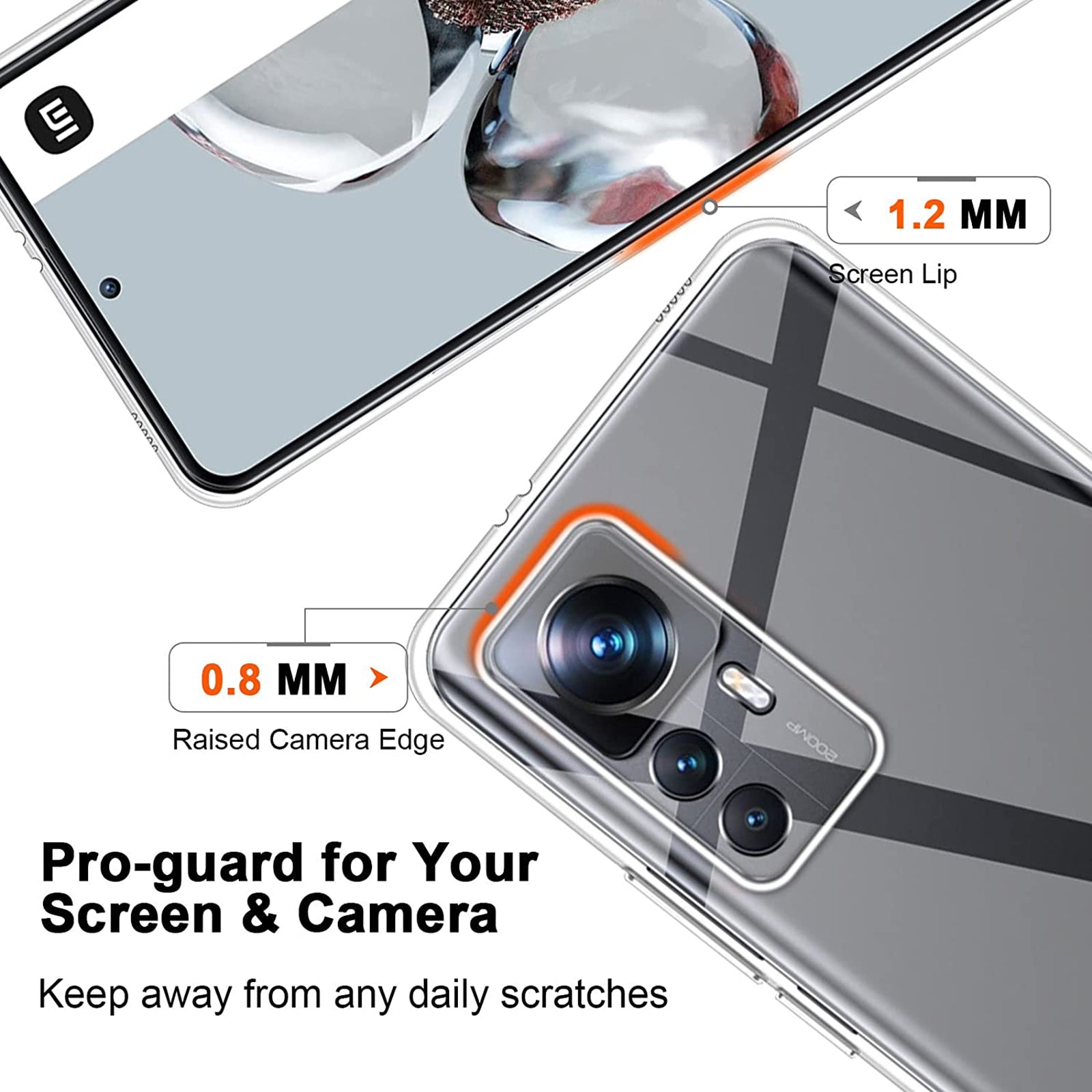 For Xiaomi Redmi K50 Ultra 5G/12T 5G Anti-Fingerprint Phone Cover HD Clear Phone Protective Case