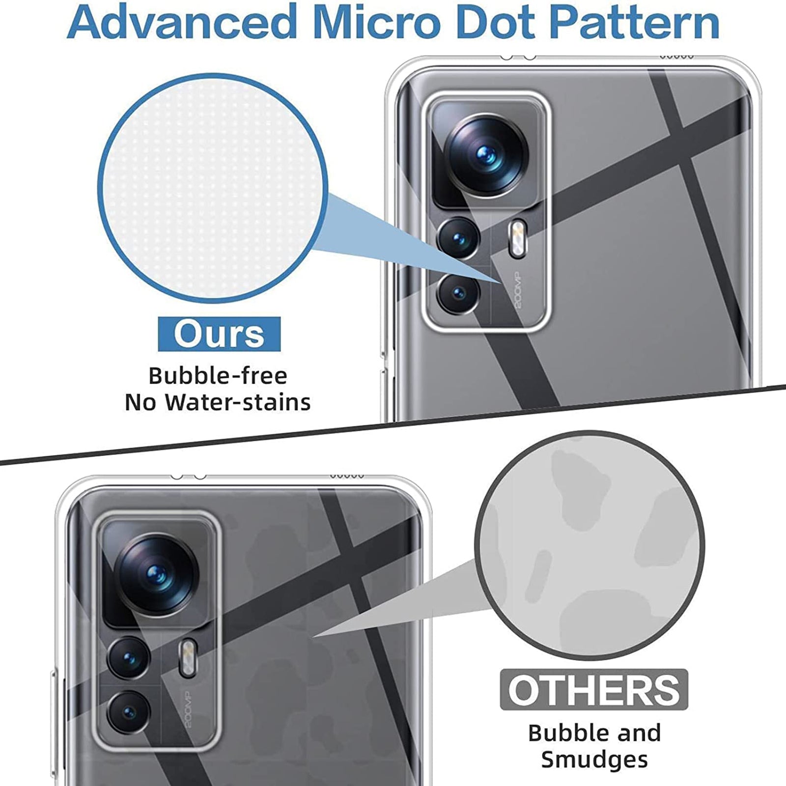 For Xiaomi Redmi K50 Ultra 5G/12T 5G Anti-Fingerprint Phone Cover HD Clear Phone Protective Case
