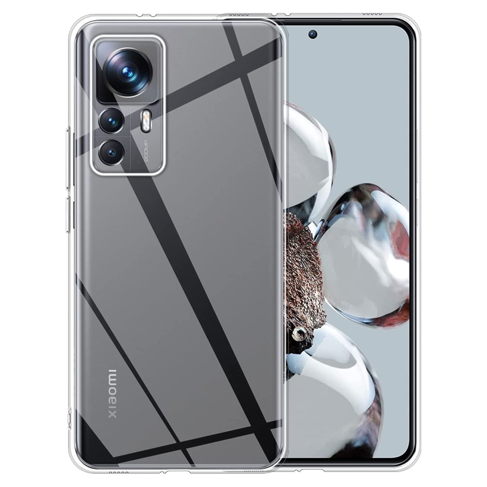 Transparent TPU Case for Xiaomi 12T Pro 5G Anti-fingerprint Phone Protective Cover