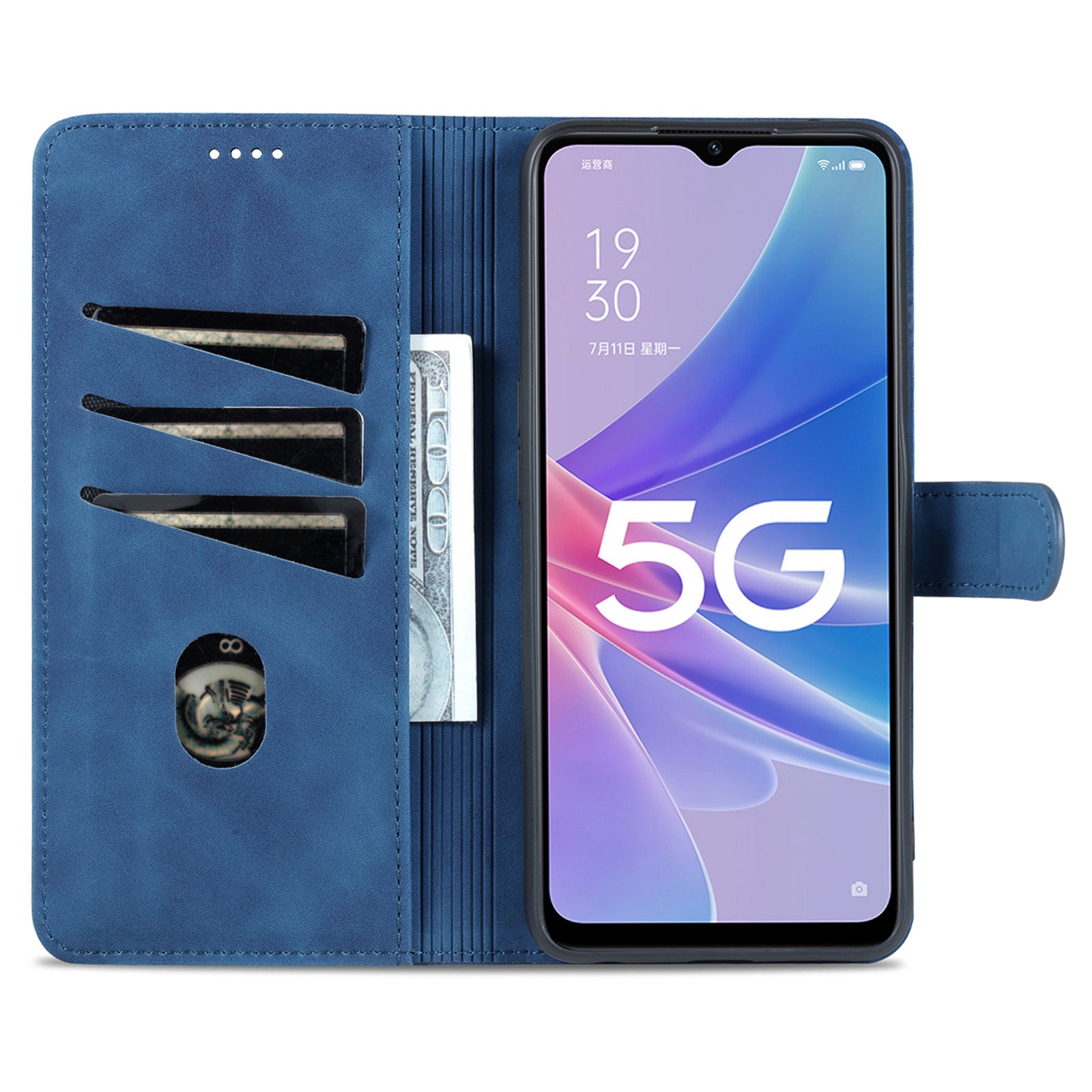 AZNS For Oppo A58 5G A58x 5G A78 5G Cowhide Texture Leather Flip Cover Magnetic Stand Wallet Phone Case