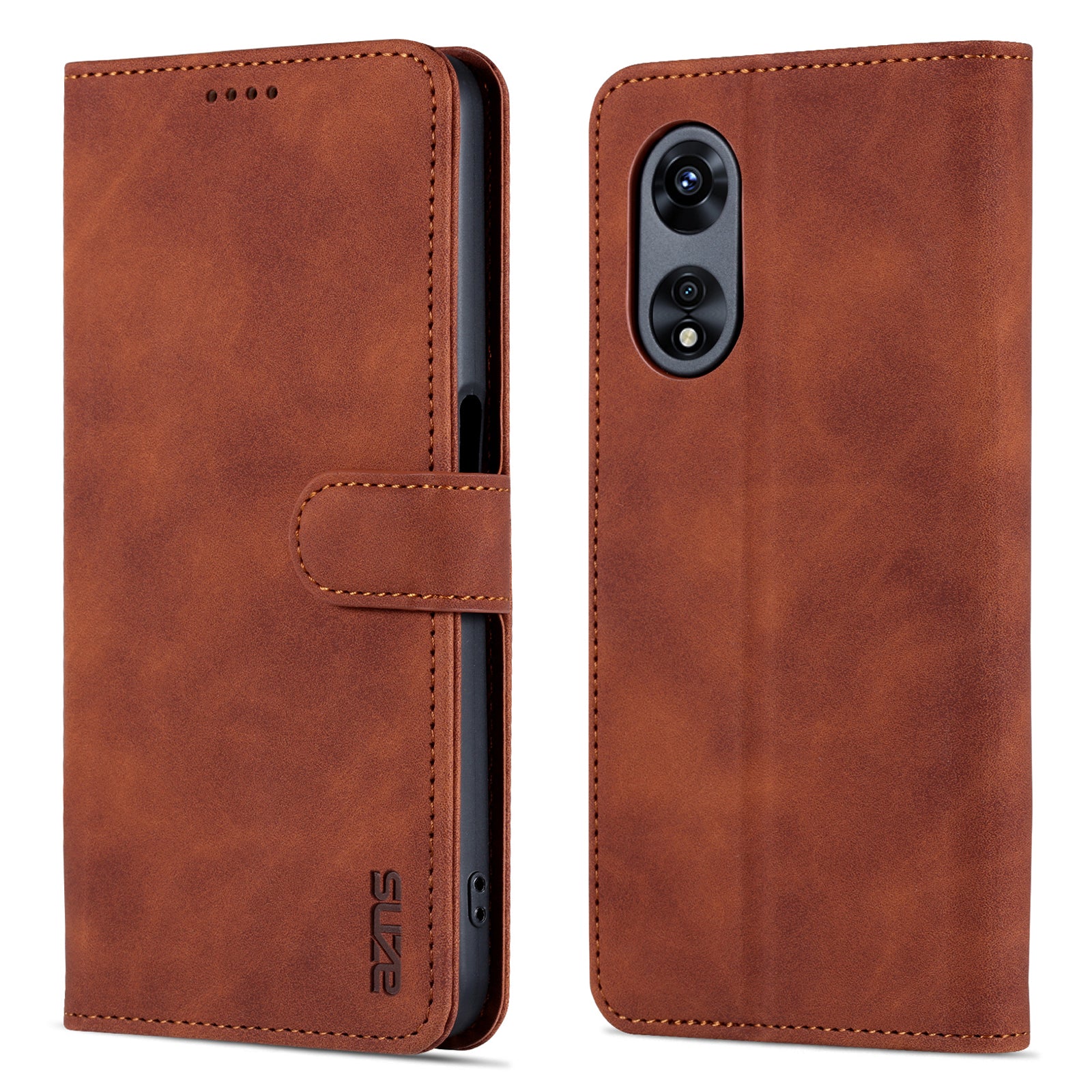 AZNS For Oppo A58 5G A58x 5G A78 5G Cowhide Texture Leather Flip Cover Magnetic Stand Wallet Phone Case
