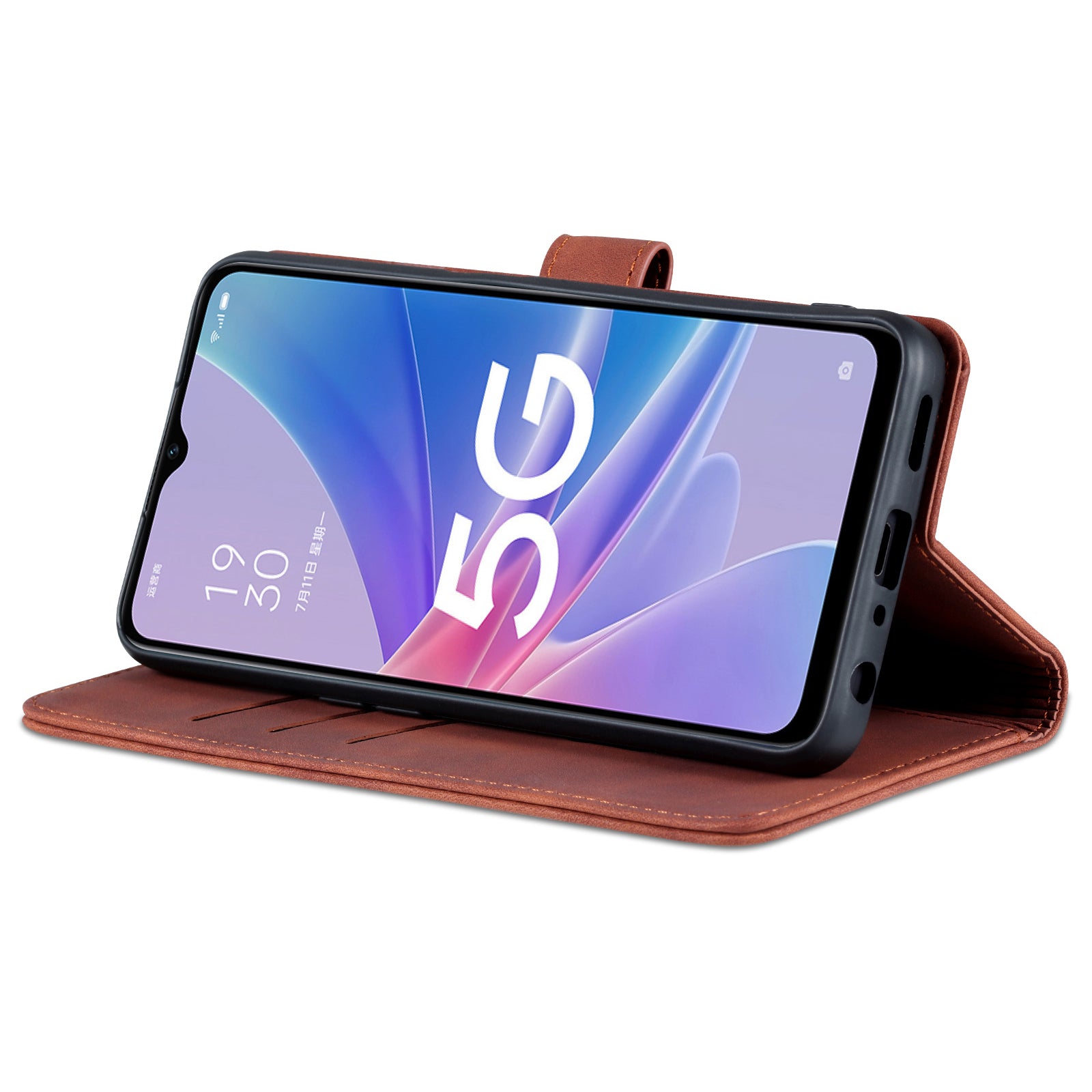 AZNS For Oppo A58 5G A58x 5G A78 5G Cowhide Texture Leather Flip Cover Magnetic Stand Wallet Phone Case