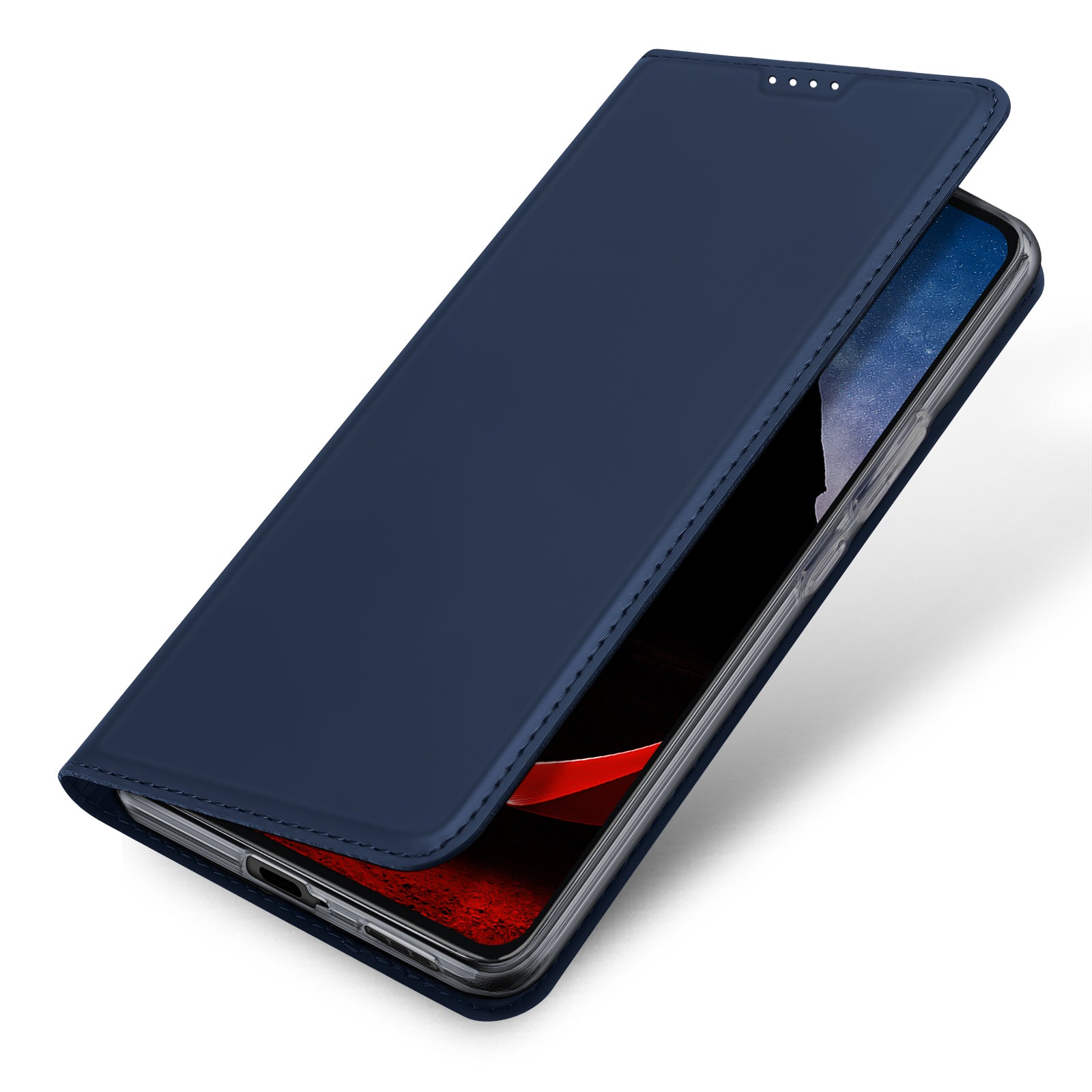 DUX DUCIS Skin Pro Series Phone Case for Motorola ThinkPhone 5G PU Leather Card Holder Stand Phone Cover - Blue