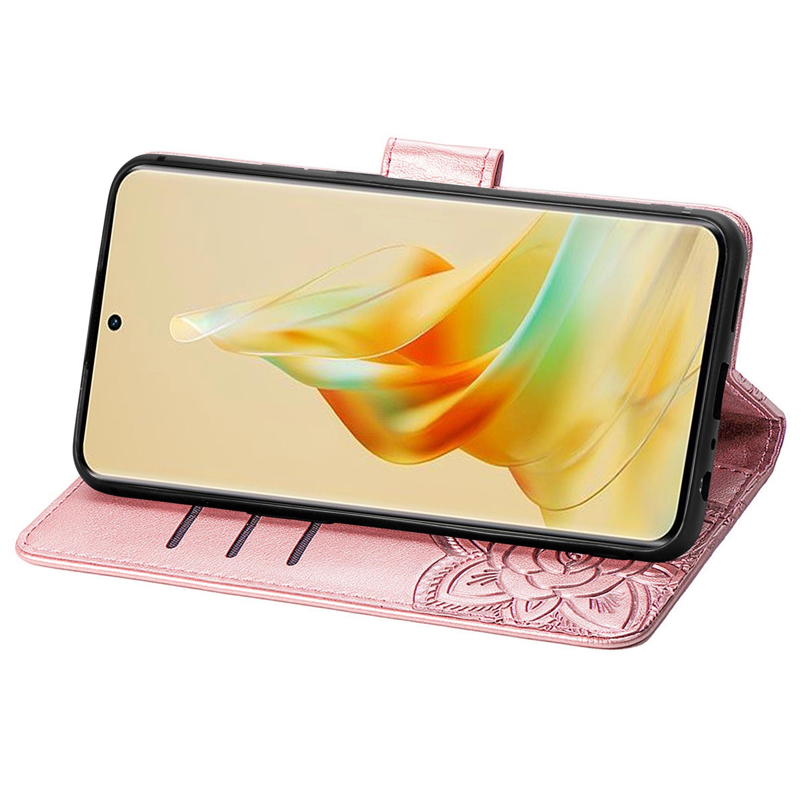 For Oppo Reno8 T 5G A1 Pro 5G PU Leather Wallet Phone Case Butterfly Imprinted Folding Stand Cover