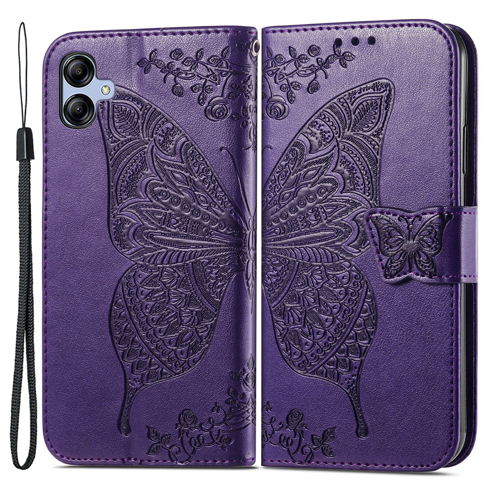 For Samsung Galaxy A04e 4G / M04 4G / F04 4G Imprinted PU Leather Wallet Phone Case Shockproof Stand Cover