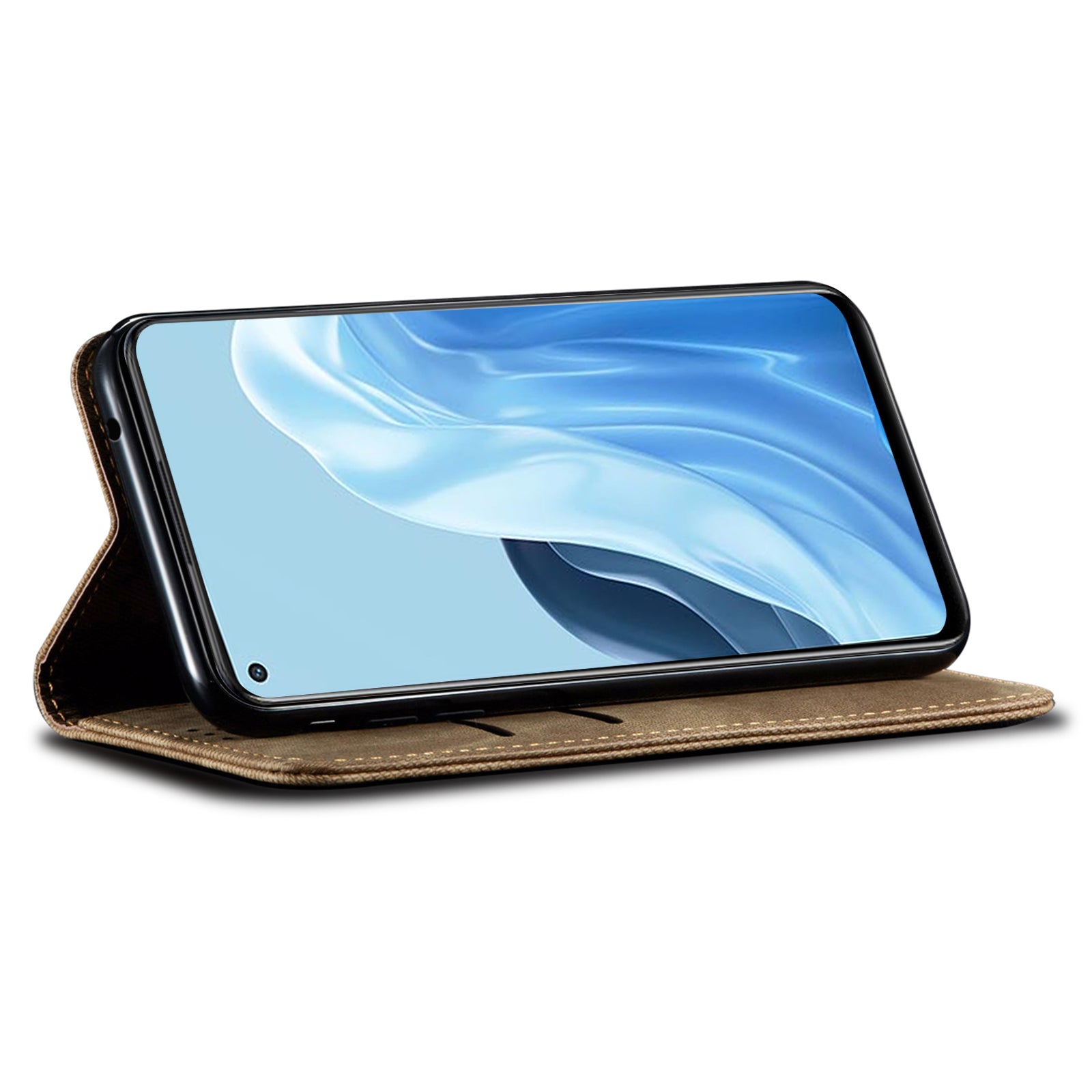 Phone Case for Oppo A1 Pro 5G Reno8 T 5G Jeans Cloth Texture Stand Wallet Leather Phone Cover