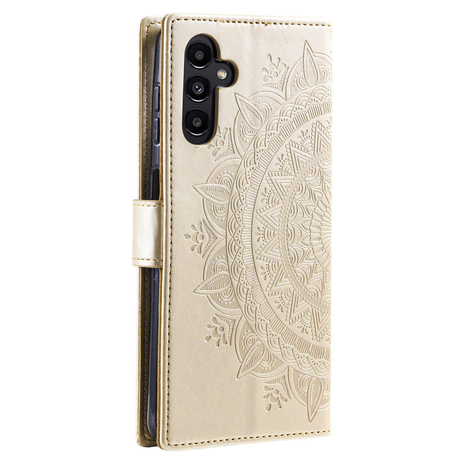 For Samsung Galaxy A24 4G PU Leather Wallet Phone Case Imprinted Mandala Flower Pattern Stand Cover