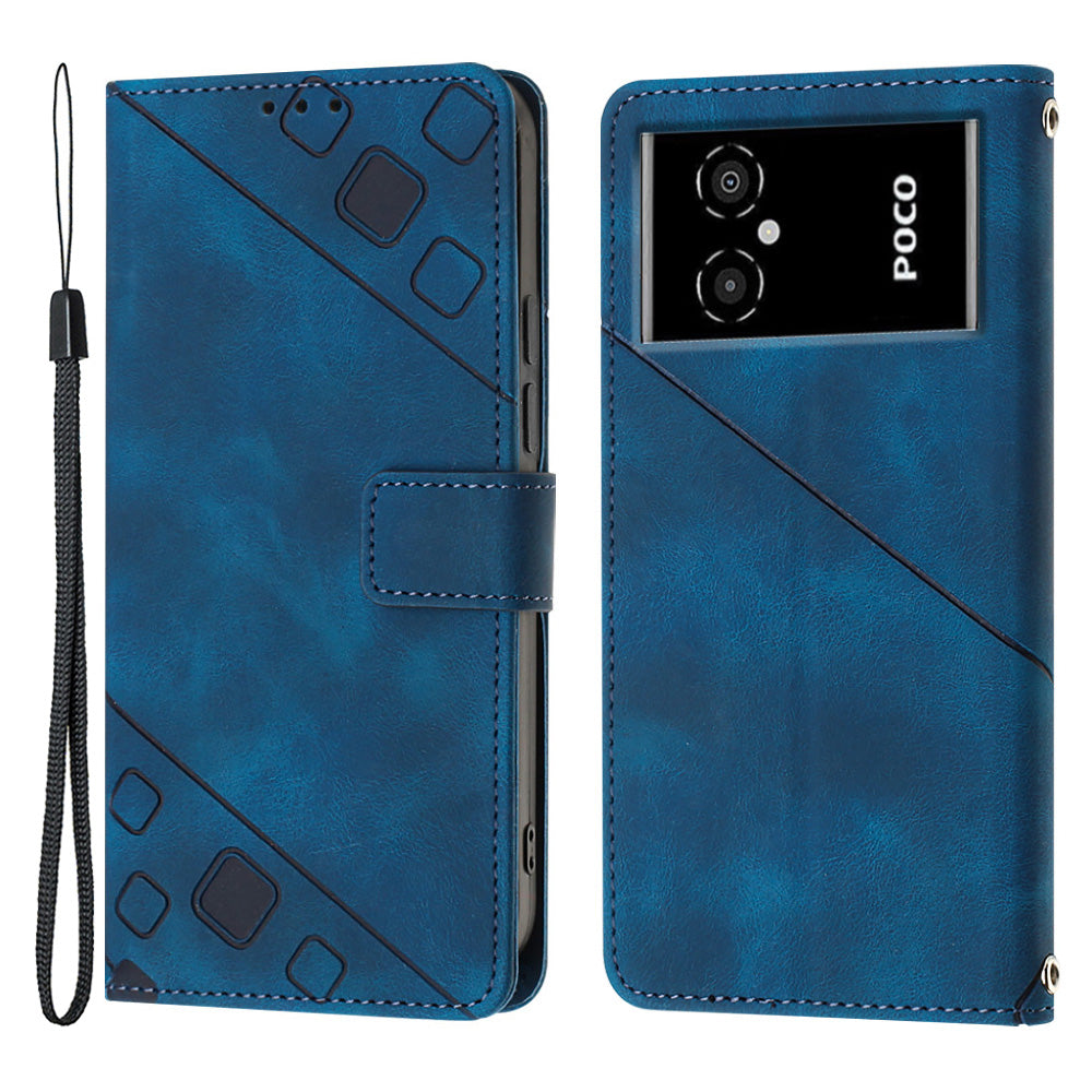 Cell Phone Case For Xiaomi Poco M4 5G M5 4G PT005 YB Imprinting Series-6 Leather Skin-friendly Imprinted Phone Cover
