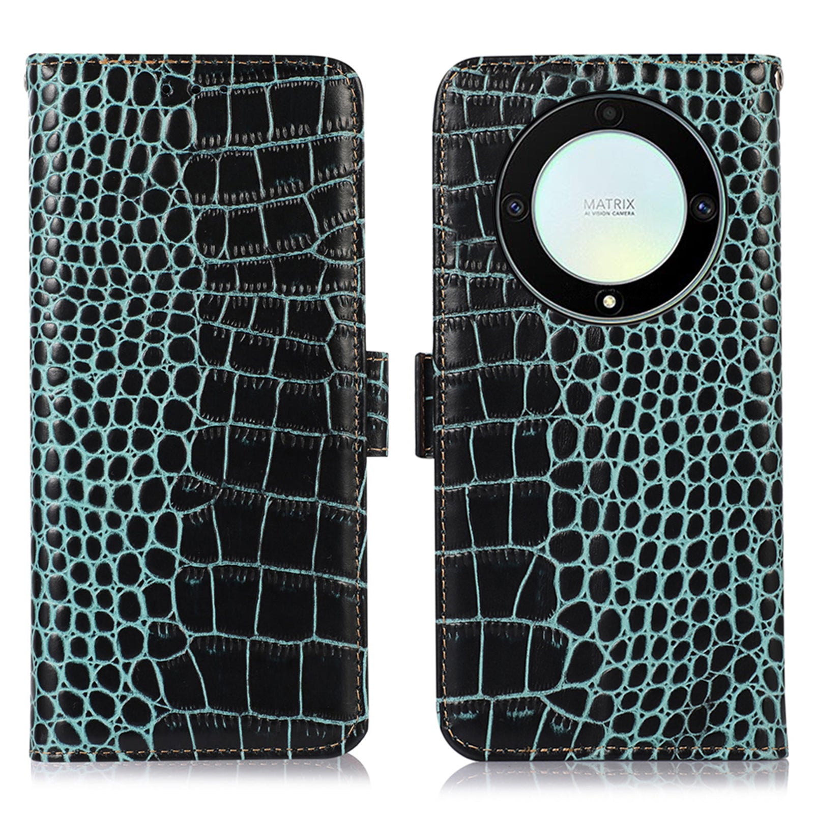 For Honor X9a 5G X40 5G Magic5 Lite 5G RFID Blocking Wallet Phone Cover Genuine Cowhide Leather Stand Case