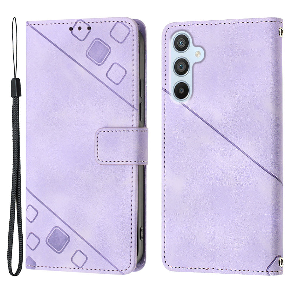 For Samsung Galaxy A54 5G PT005 Anti-drop Phone Case YB Imprinting Series-6 Leather Skin-friendly Phone Cover
