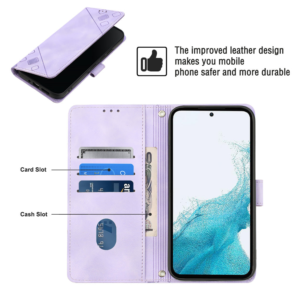 For Samsung Galaxy A54 5G PT005 Anti-drop Phone Case YB Imprinting Series-6 Leather Skin-friendly Phone Cover