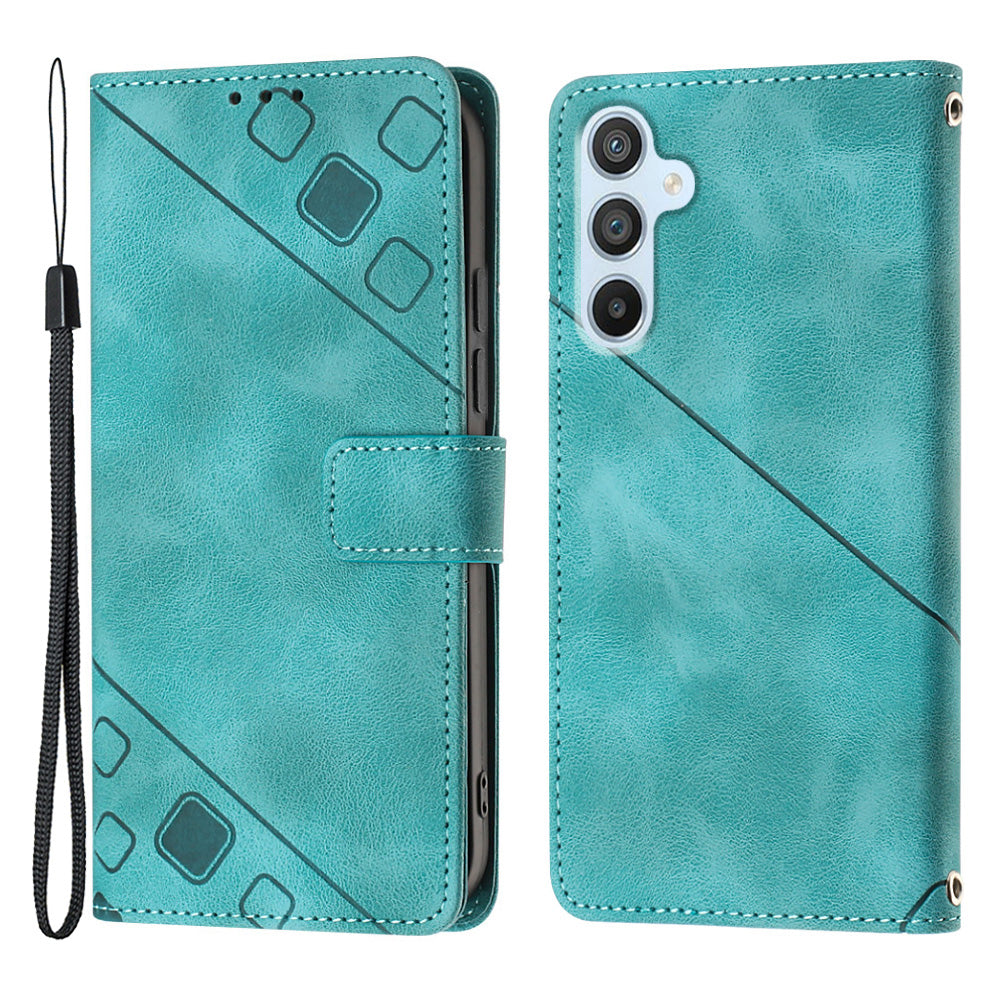 For Samsung Galaxy A54 5G PT005 Anti-drop Phone Case YB Imprinting Series-6 Leather Skin-friendly Phone Cover