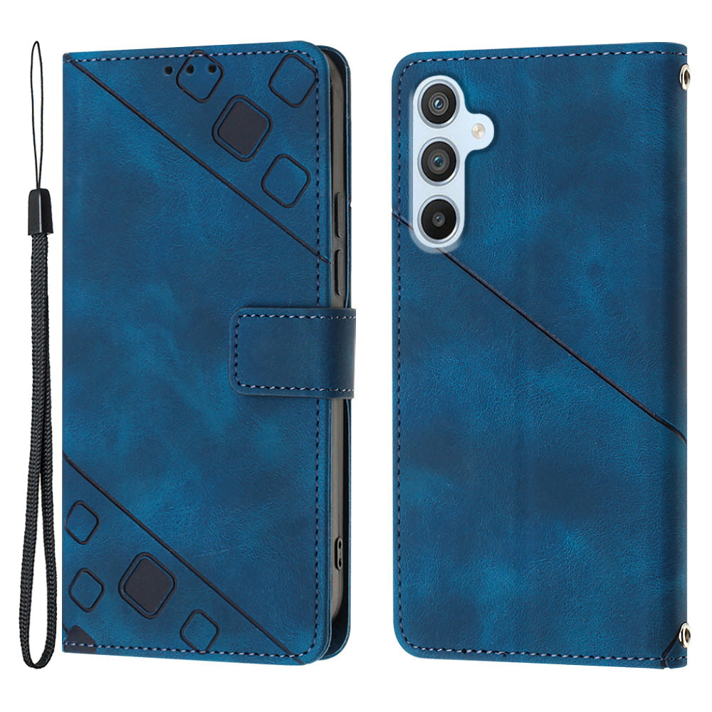 For Samsung Galaxy A54 5G PT005 Anti-drop Phone Case YB Imprinting Series-6 Leather Skin-friendly Phone Cover