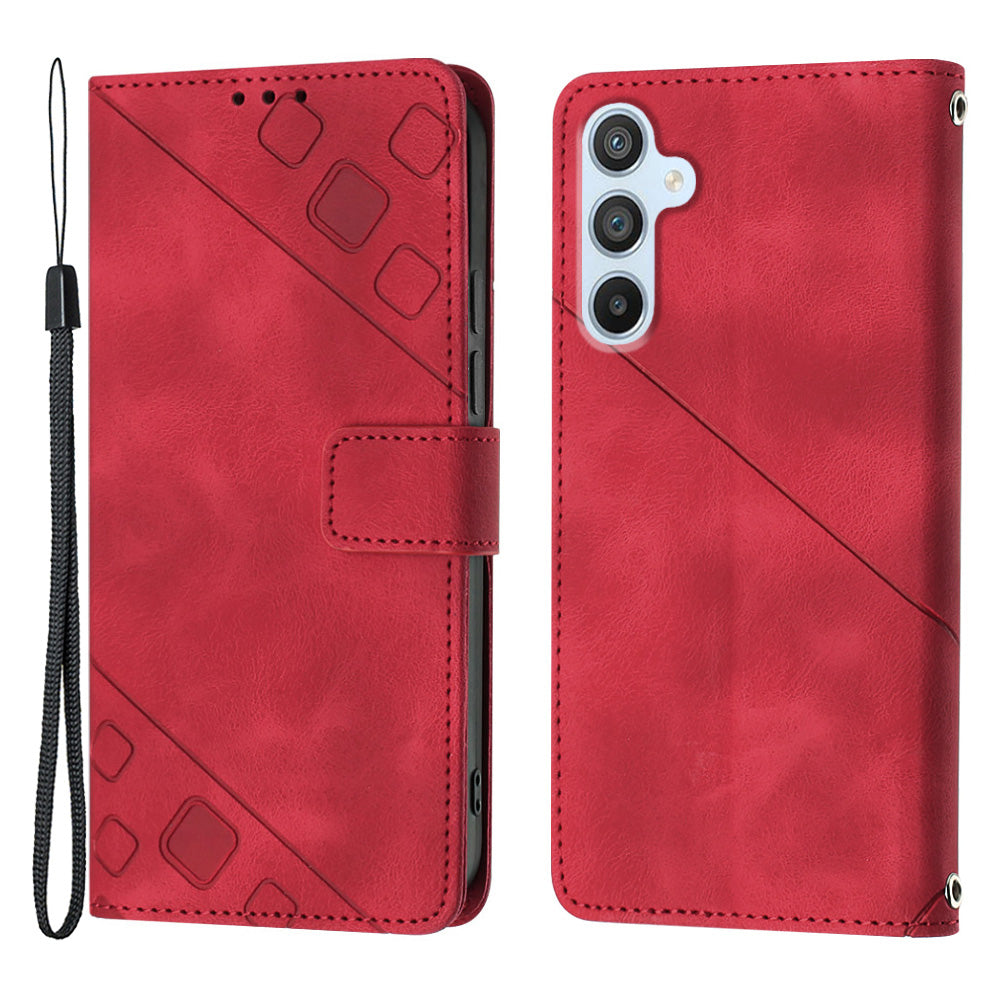 For Samsung Galaxy A54 5G PT005 Anti-drop Phone Case YB Imprinting Series-6 Leather Skin-friendly Phone Cover