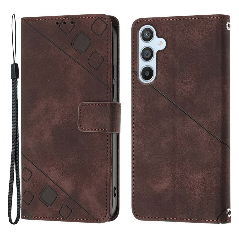 For Samsung Galaxy A54 5G PT005 Anti-drop Phone Case YB Imprinting Series-6 Leather Skin-friendly Phone Cover