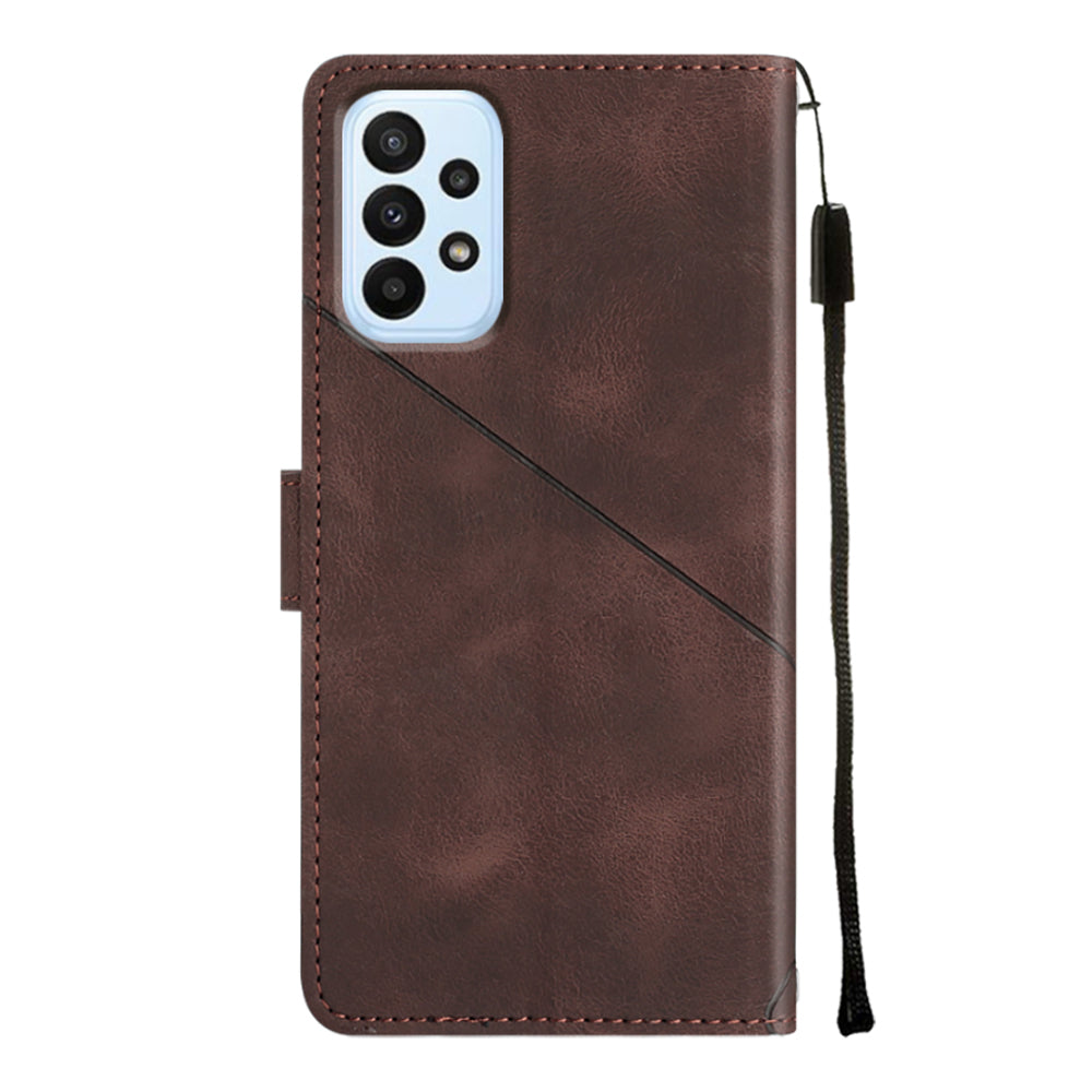 PT005 YB Imprinting Series-6 Phone Case for Samsung Galaxy A23 4G 5G (Global Version) F23 5G M23 5G M13 4G PU Leather Stand Wallet Flip Cover