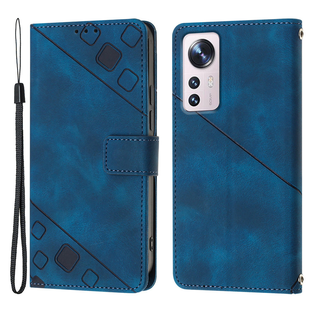 For Xiaomi 12 5G 12X 5G 12S 5G PT005 YB Imprinting Series-6 Skin Touch Phone Case Anti-scratch Leather Flip Phone Cover