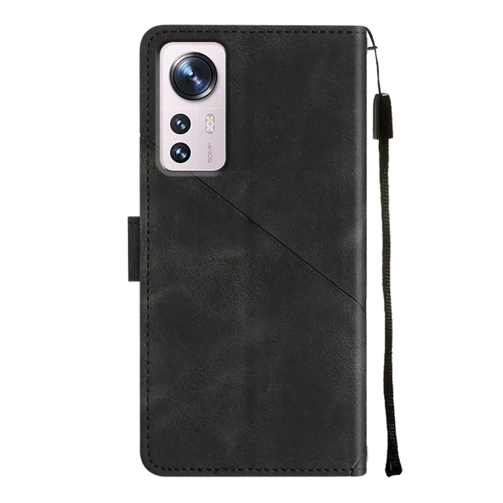 For Xiaomi 12 5G 12X 5G 12S 5G PT005 YB Imprinting Series-6 Skin Touch Phone Case Anti-scratch Leather Flip Phone Cover