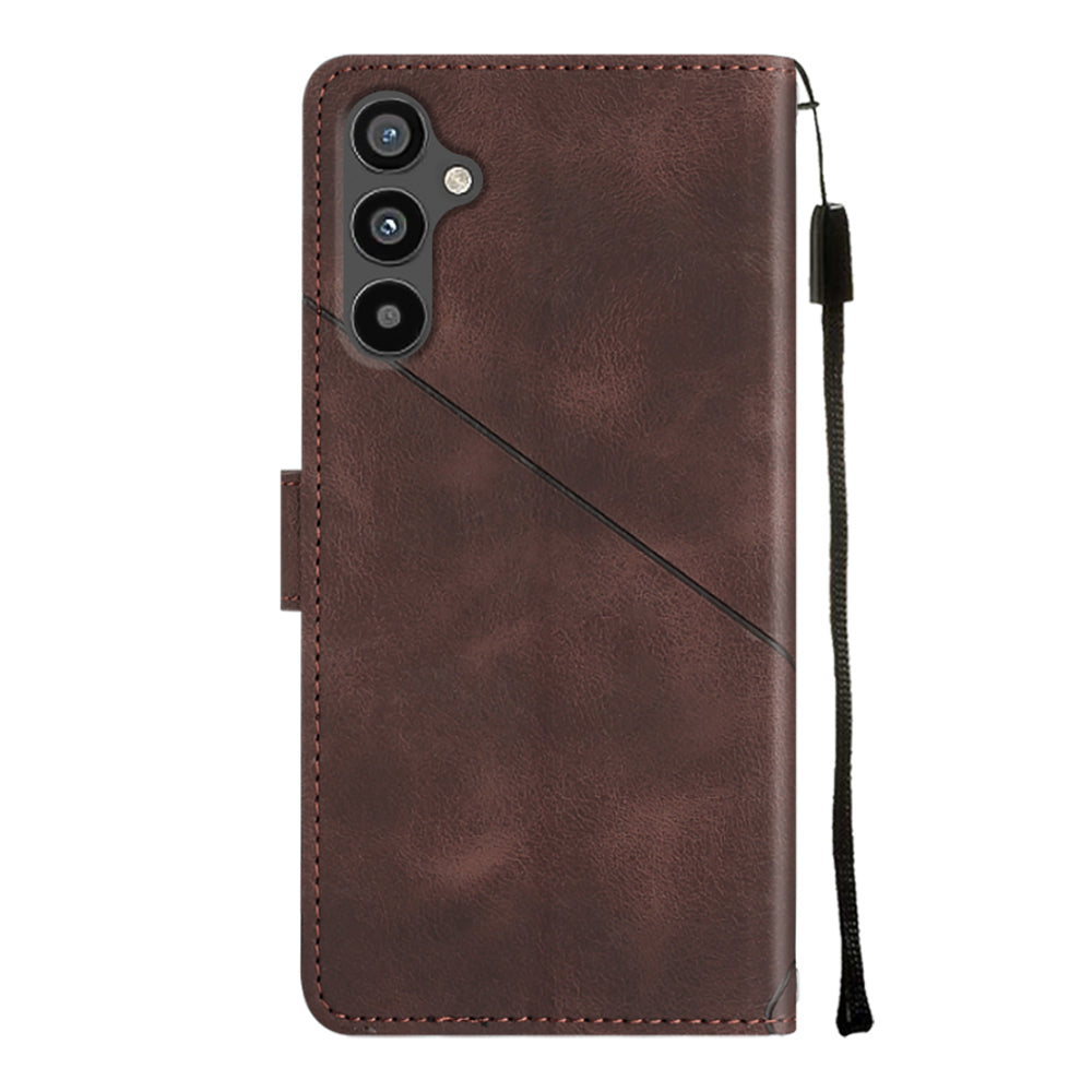 PT005 Skin-friendly Phone Case For Samsung Galaxy A34 5G YB Imprinting Series-6 Imprinted Flip Leather Cover Stand Wallet