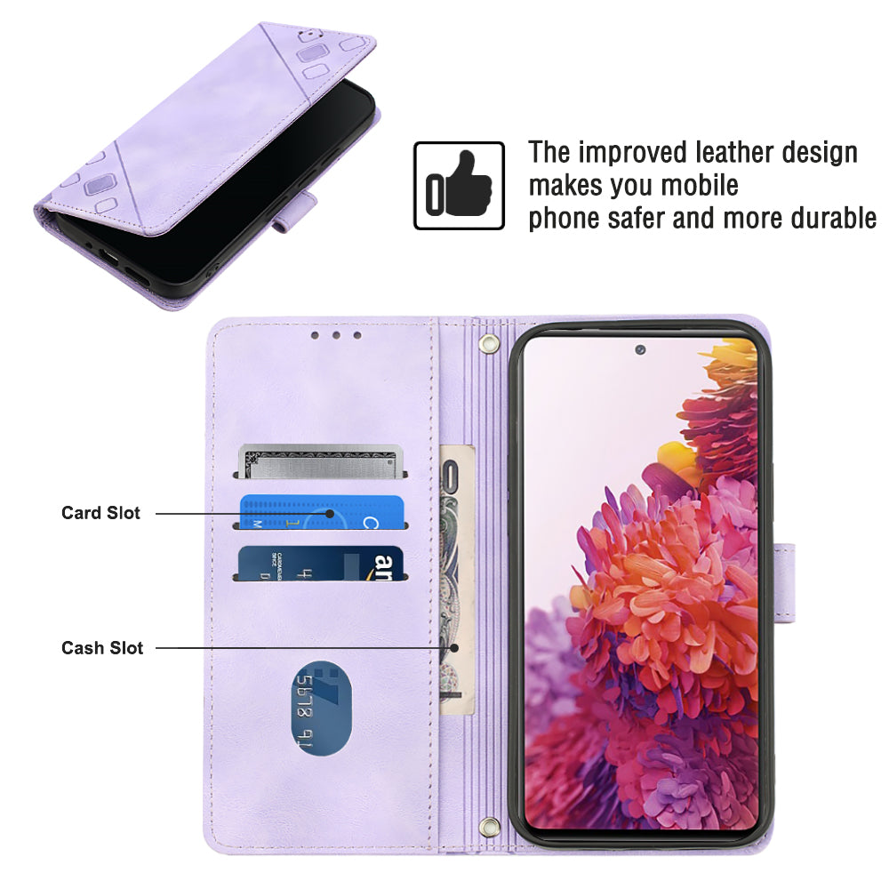PT005 YB Imprinting Series-6 For Samsung Galaxy S20 FE 5G S20 FE S20 FE 2022 S20 Lite Skin Touch Foldable Stand Phone Case PU Leather Wallet Cover