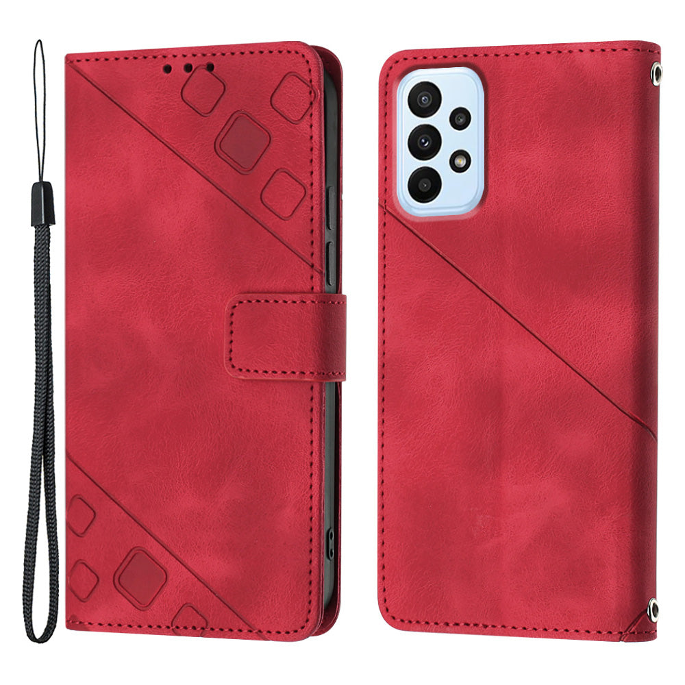 For Samsung Galaxy A52 4G 5G A52s 5G PT005 YB Imprinting Series-6 Skin Touch Phone Stand Case PU Leather Wallet Phone Cover