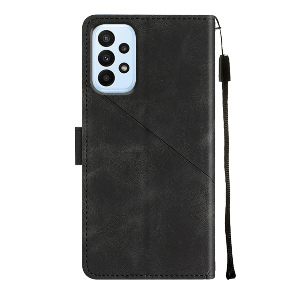 PT005 YB Imprinting Series-6 For Samsung Galaxy A73 5G Skin Touch PU Leather Phone Case Wallet Stand Cover