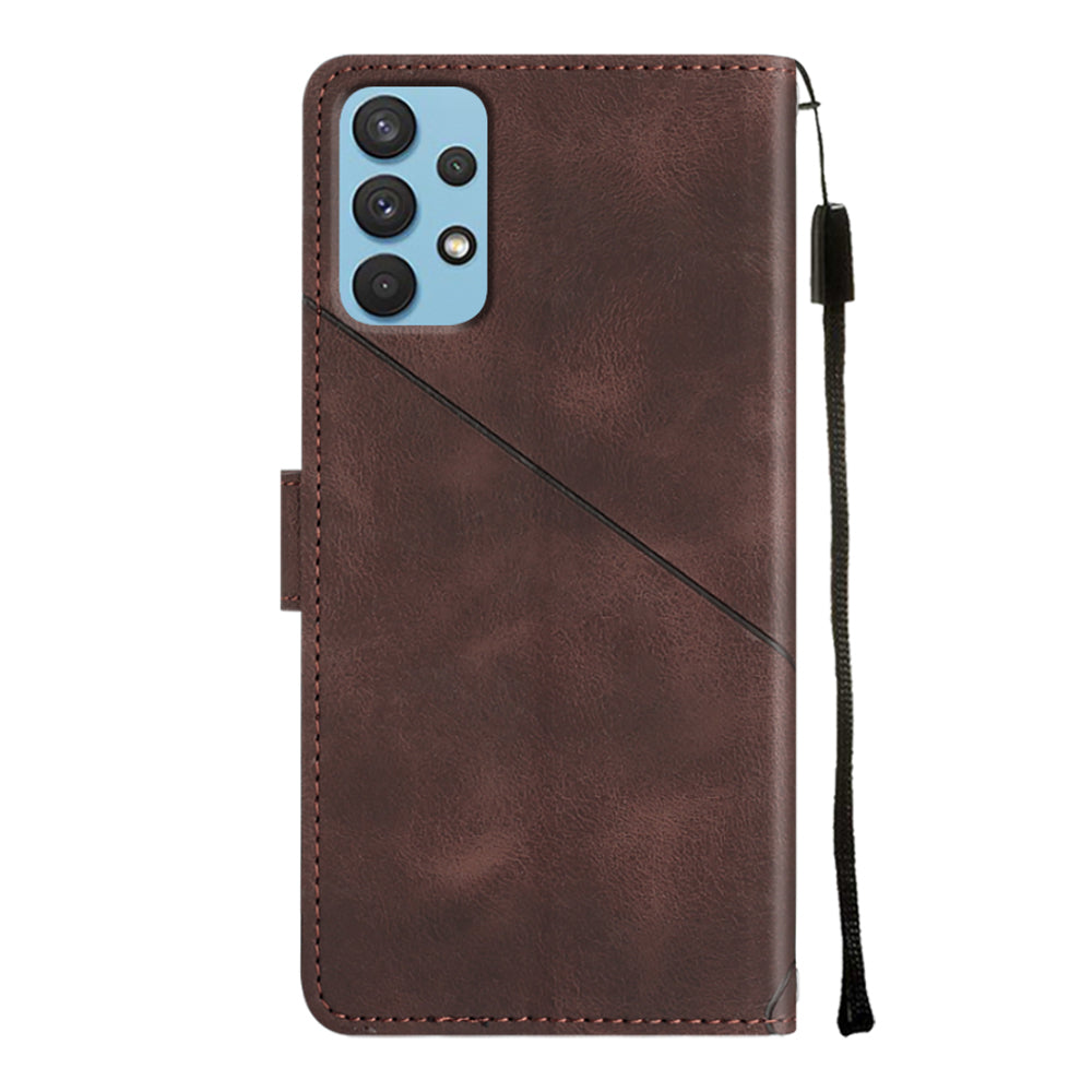 For Samsung Galaxy A32 4G (EU Version) PT005 YB Imprinting Series-6 Phone Leather Case Stand Wallet Phone Cover